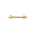 14k Gold Spikes Barbell frontal view