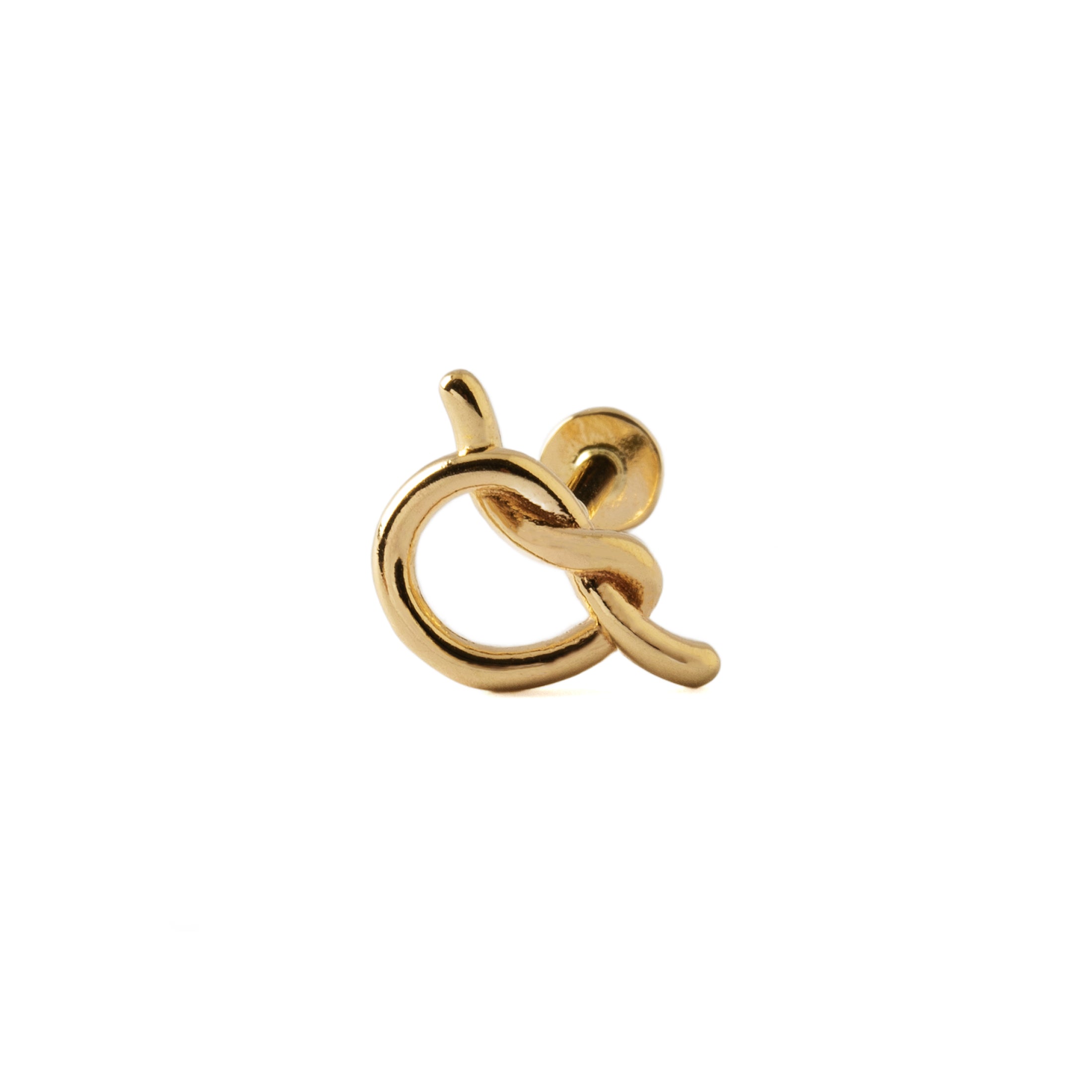 Gold Knot Labret | 14k Gold Knot Labret | Flat-Back Labret | Tribu