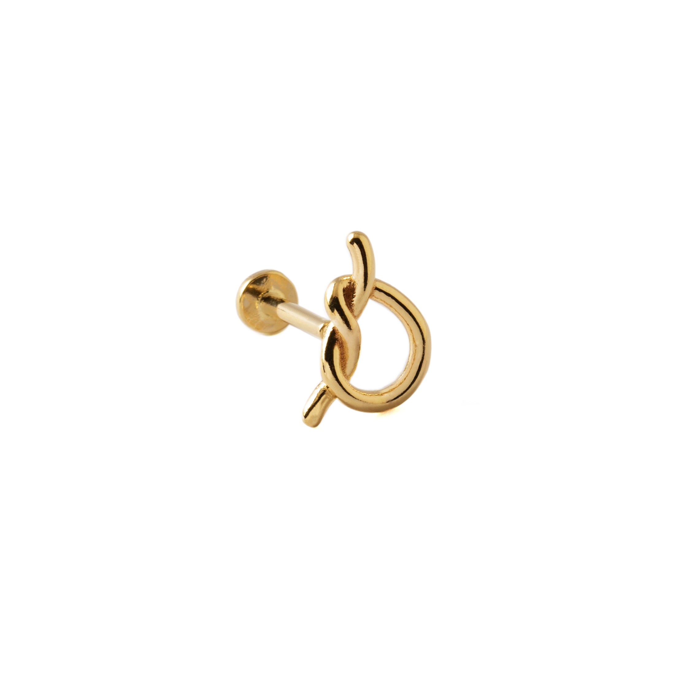 Gold Knot Labret | 14k Gold Knot Labret | Flat-Back Labret | Tribu