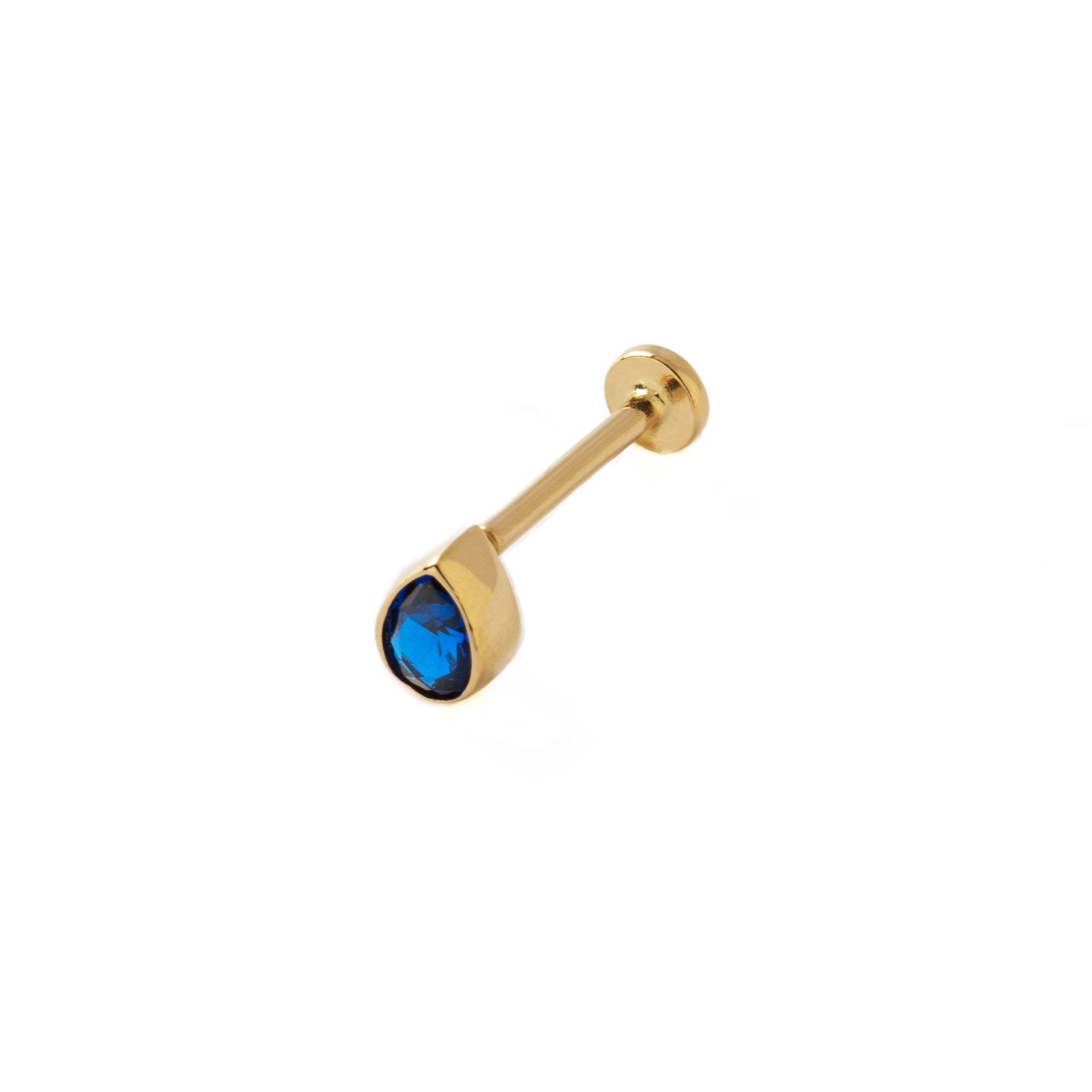CZ Teardrop Labret | Blue CZ Teardrop Labret | Tribu