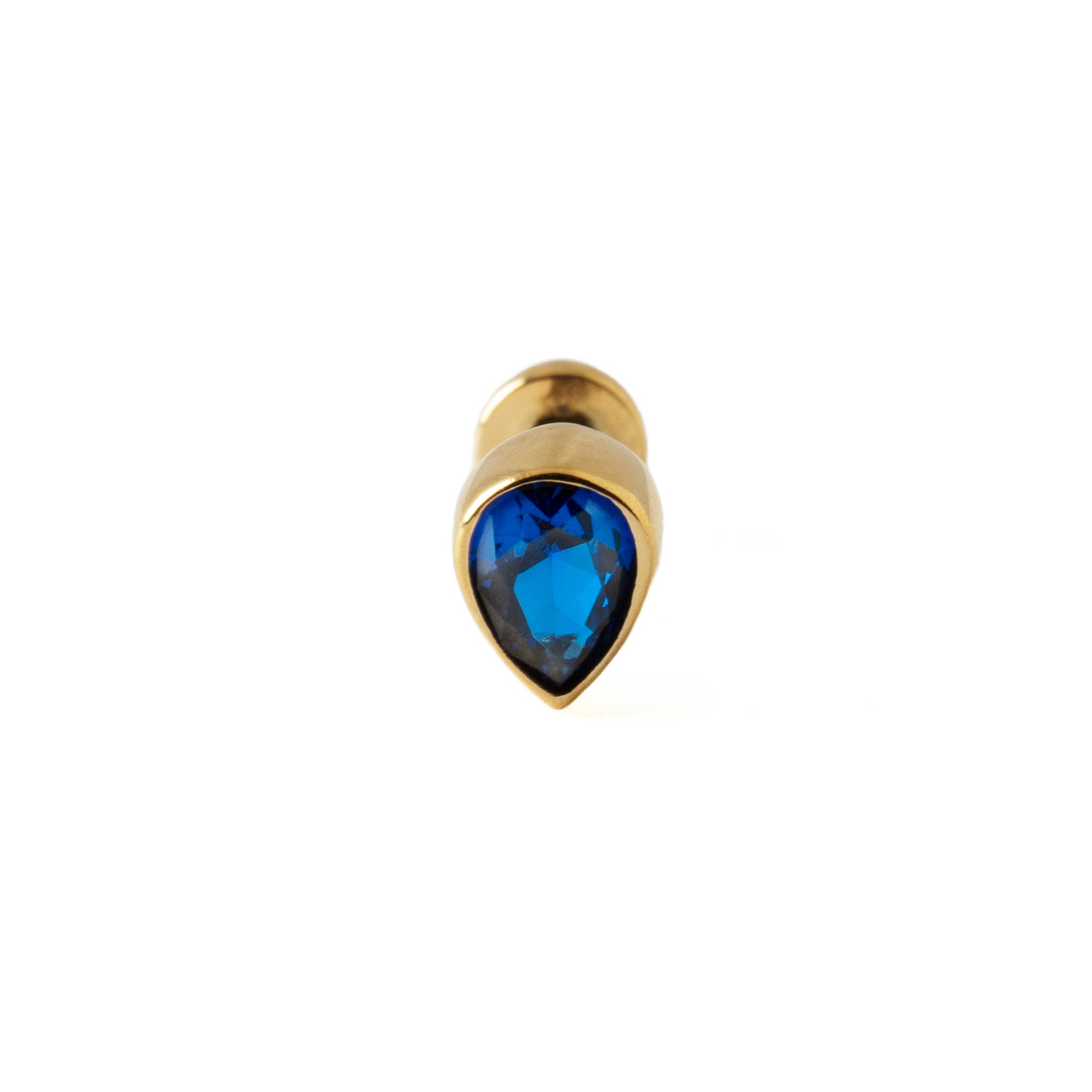 CZ Teardrop Labret | Blue CZ Teardrop Labret | Tribu