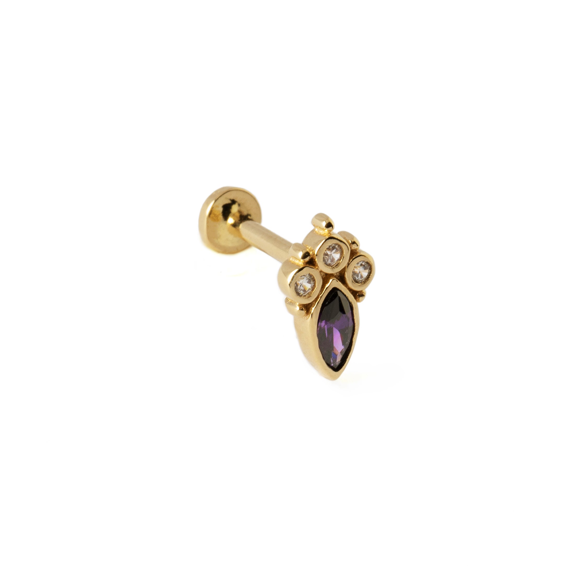 14k Gold Jasmine Labret left side view