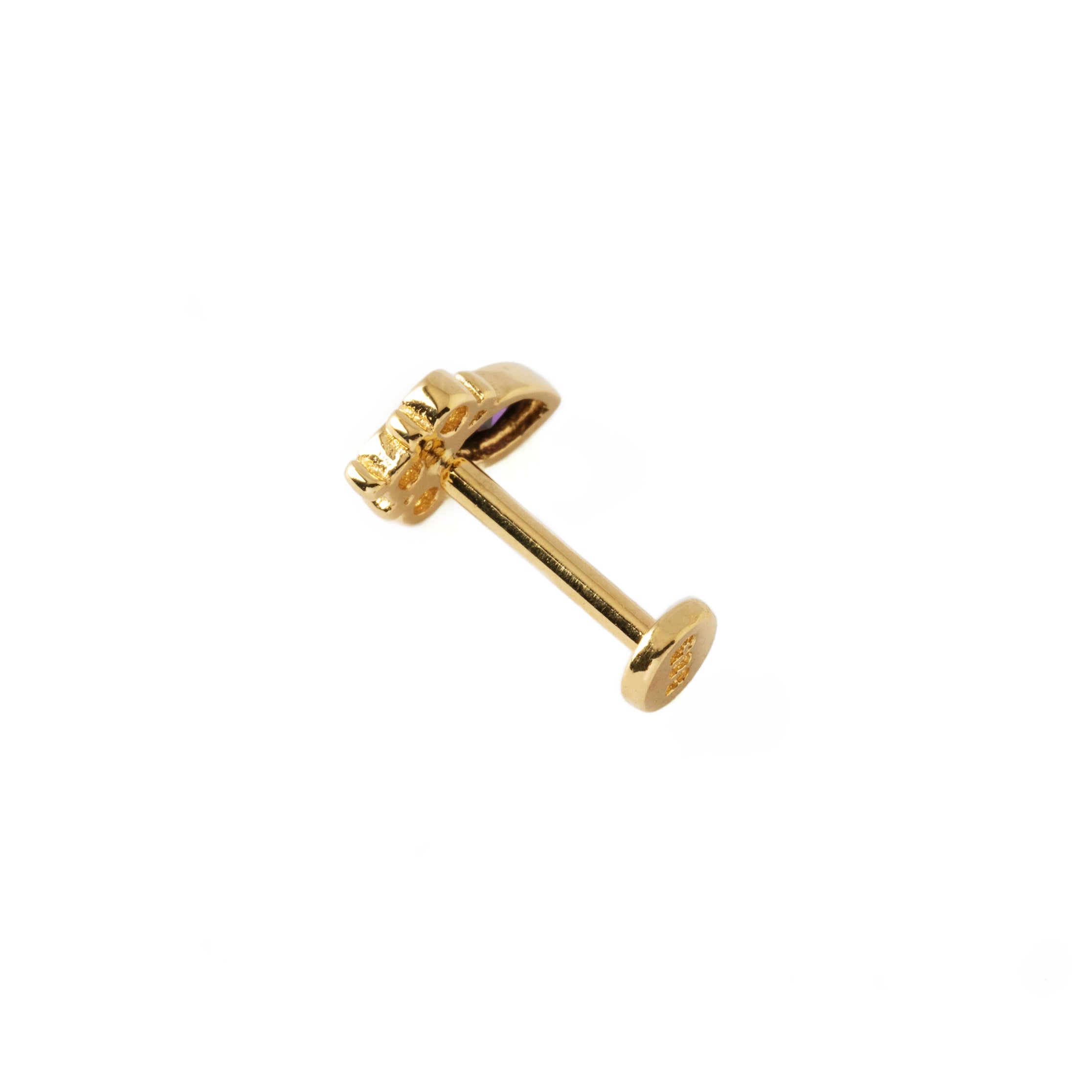 14k Gold Jasmine Labret back view
