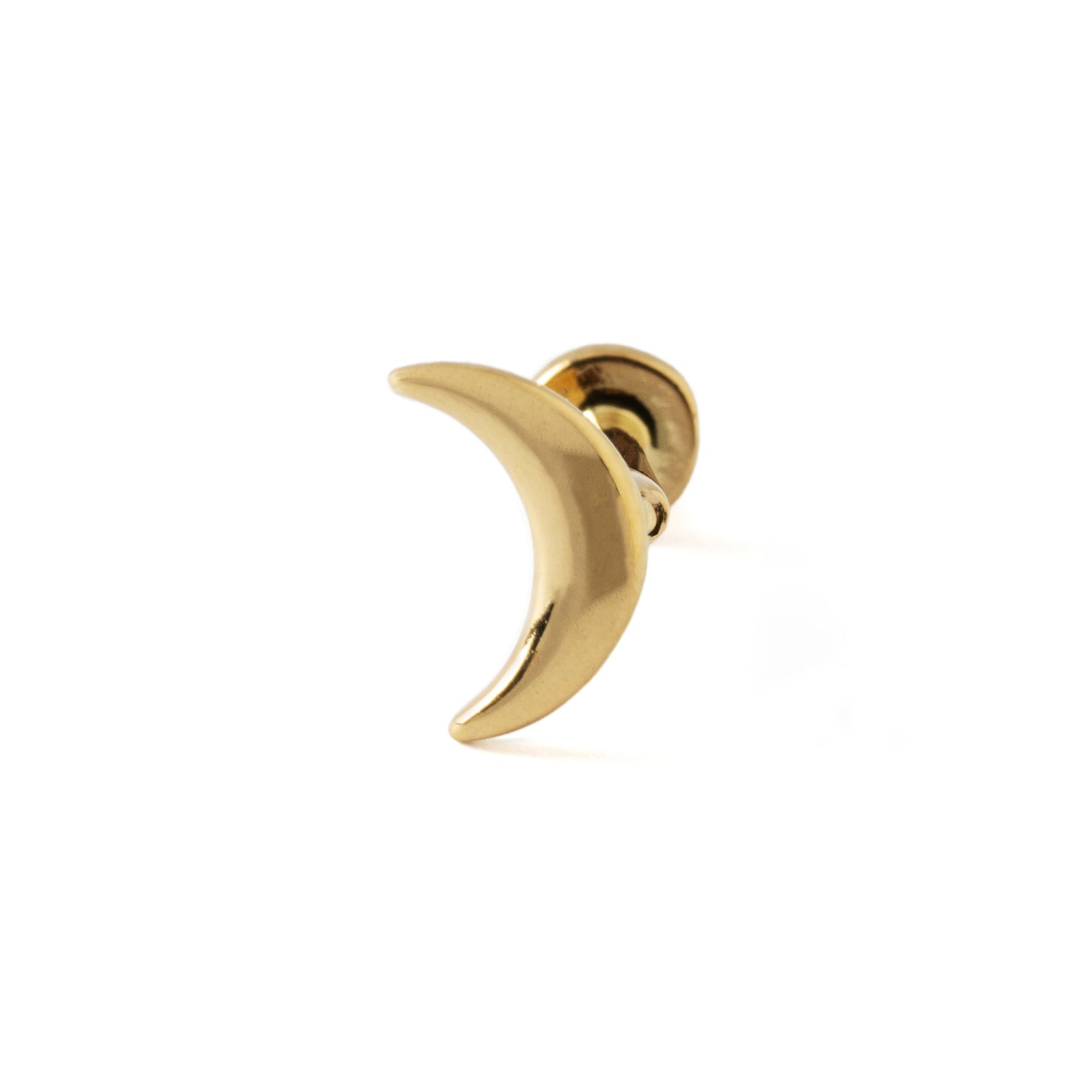 Gold Moon Labret | Gold Flat-Back Labret | Moon Labret | Tribu