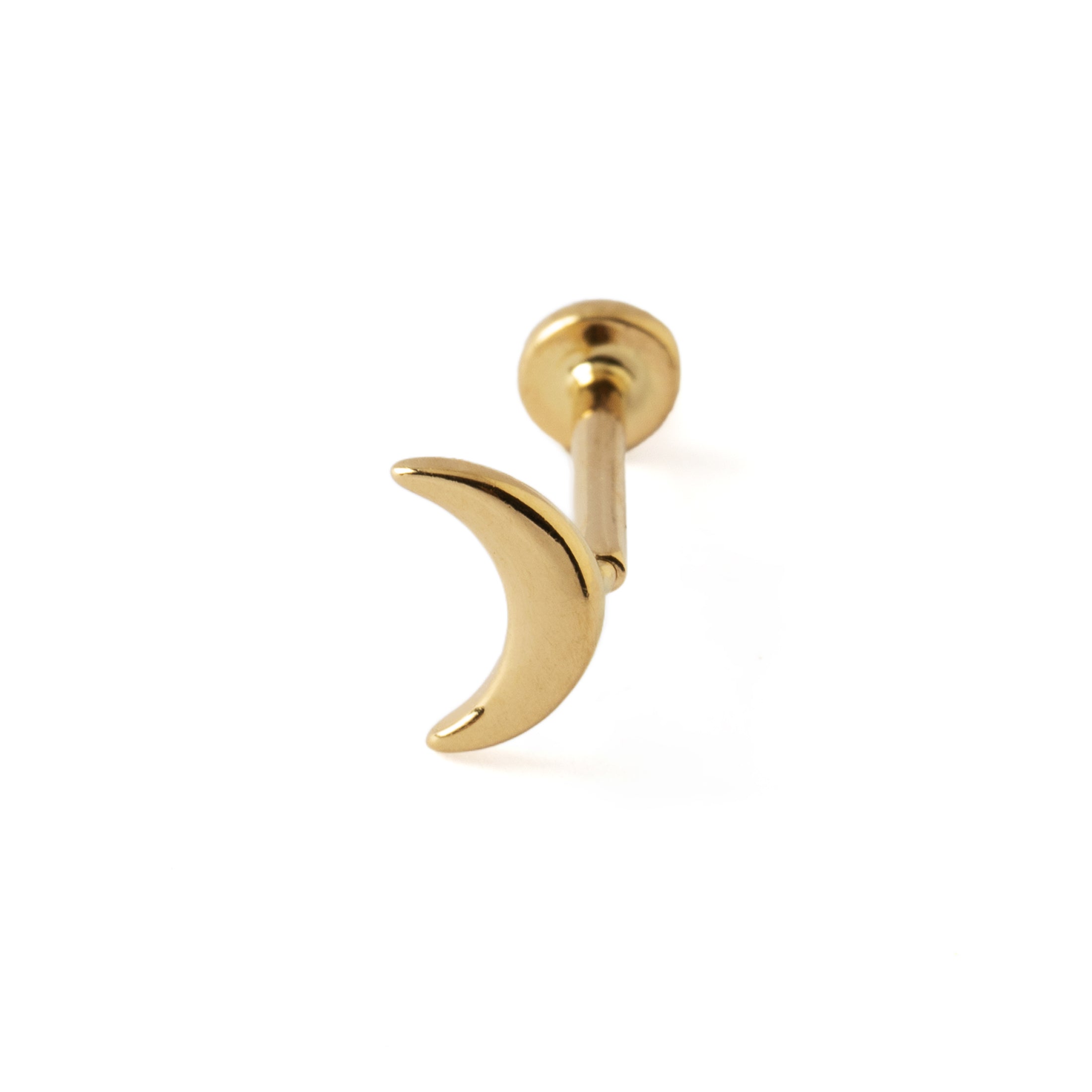 Gold Moon Labret | Gold Flat-Back Labret | Moon Labret | Tribu