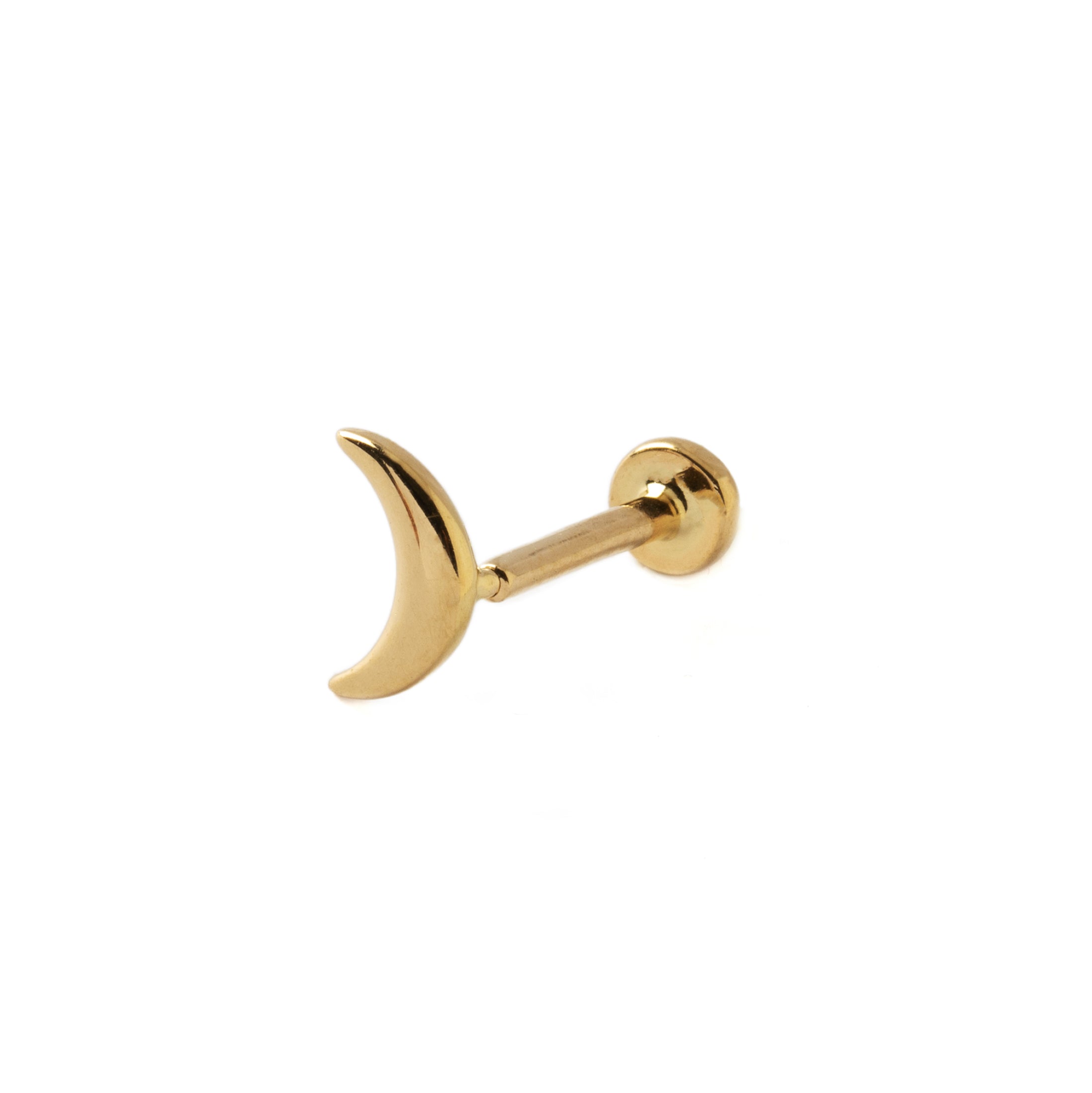 Gold Moon Labret | Gold Flat-Back Labret | Moon Labret | Tribu