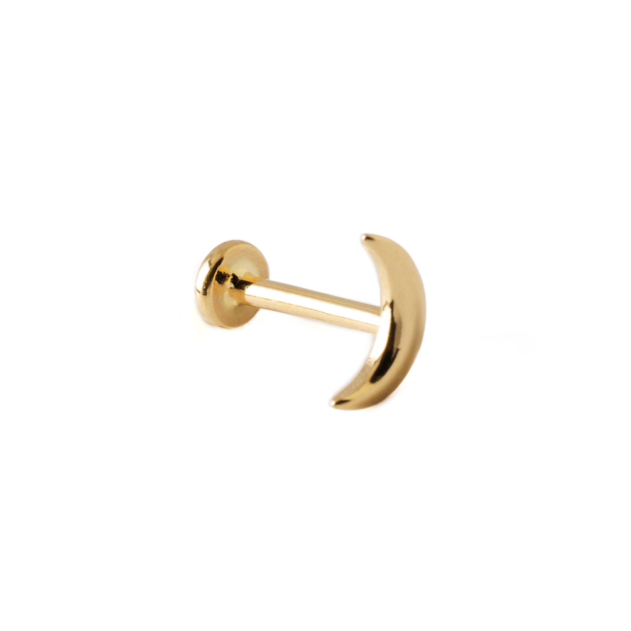 Gold Moon Labret | Gold Flat-Back Labret | Moon Labret | Tribu