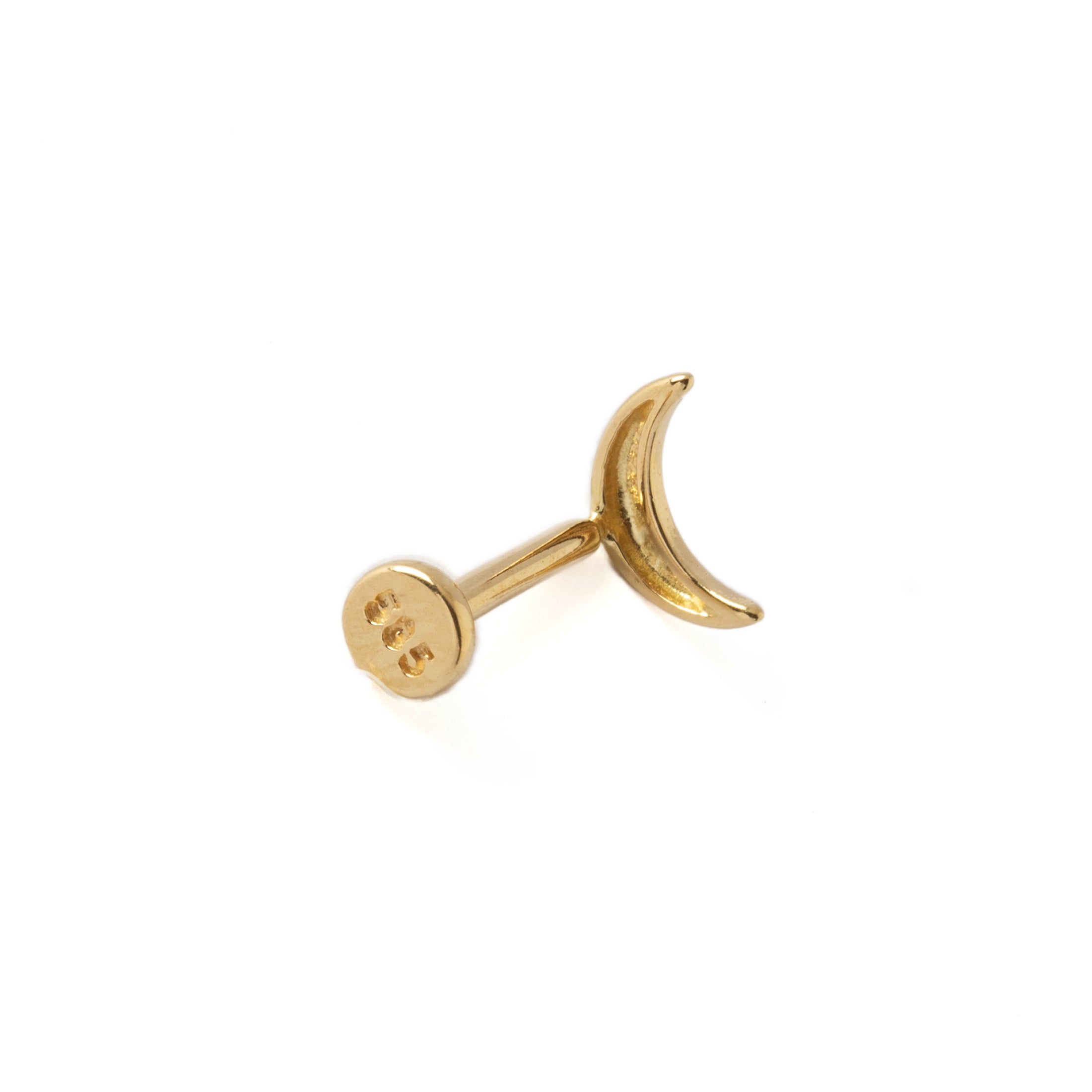 Gold Moon Labret | Gold Flat-Back Labret | Moon Labret | Tribu