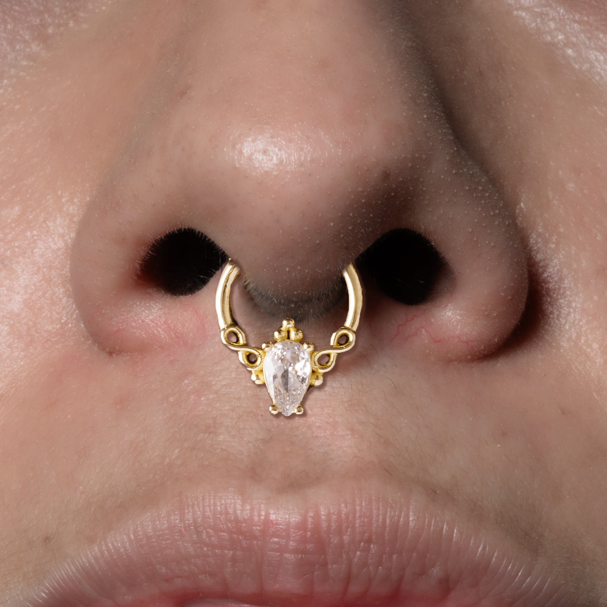14k Gold Infinity Iris Septum Clicker