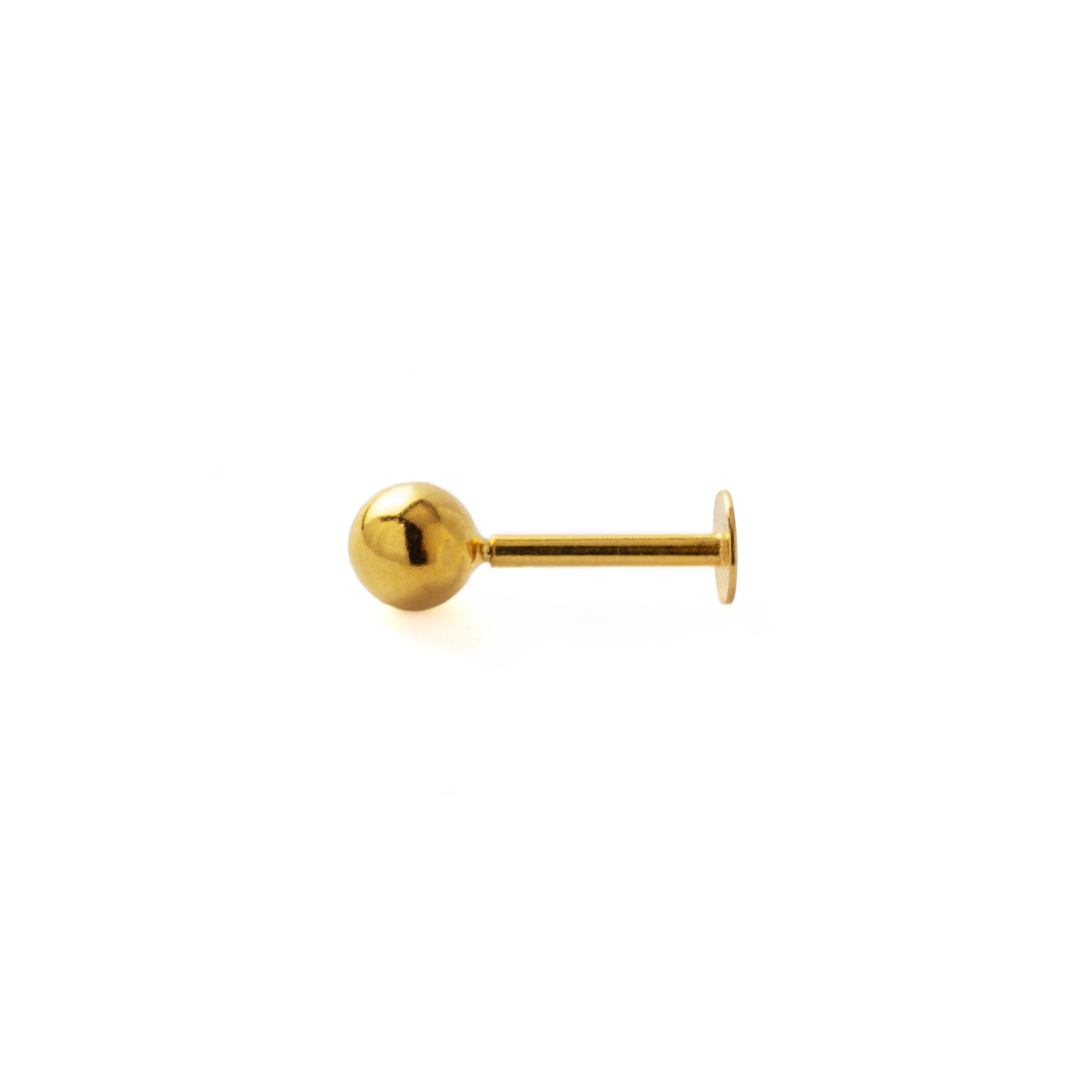 18K Gold Dot Flat Back Stud side view