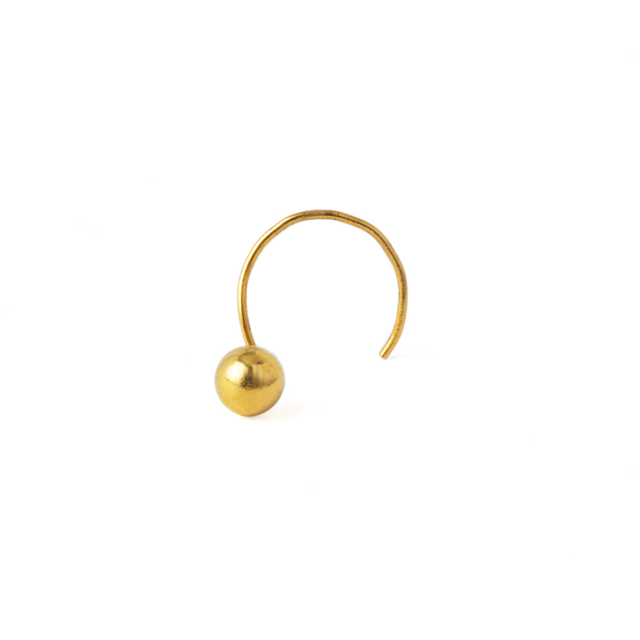 18K Gold Dot Nose Stud frontal view