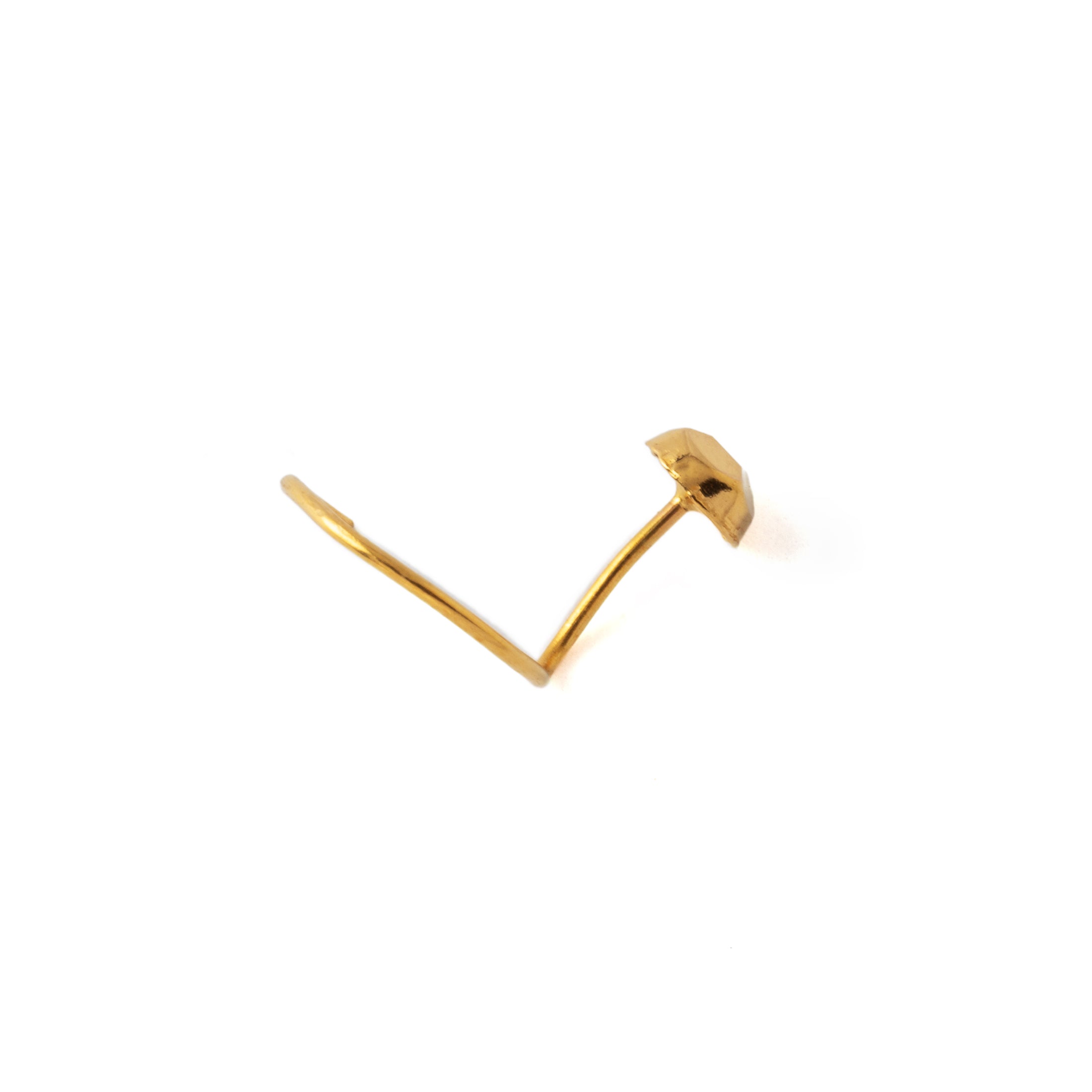 18K Gold Faceted Nose Stud back view