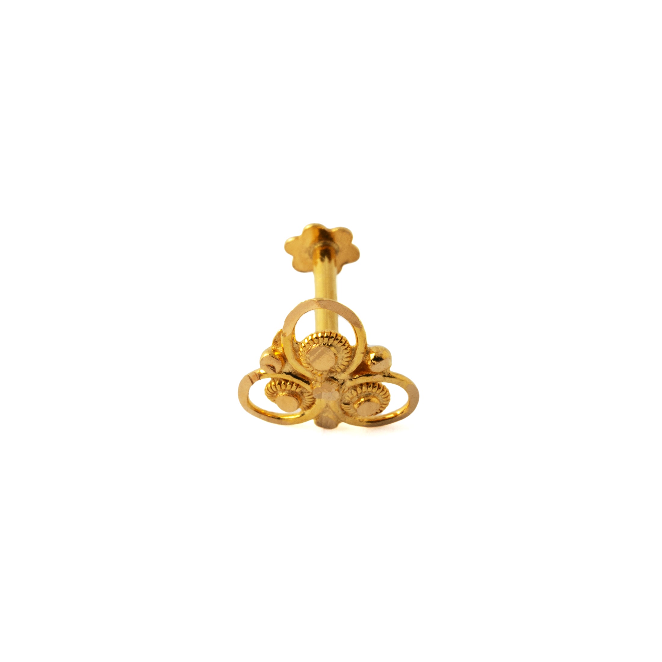 18K Gold Jaisalmer Flat Back Stud frontal view