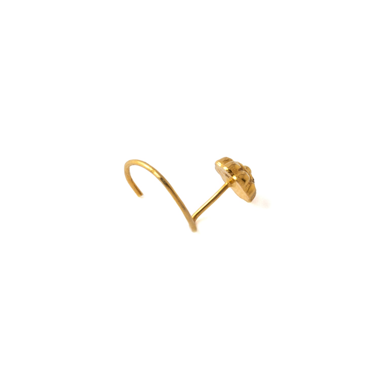 18K Gold Flower Nose Stud back side view