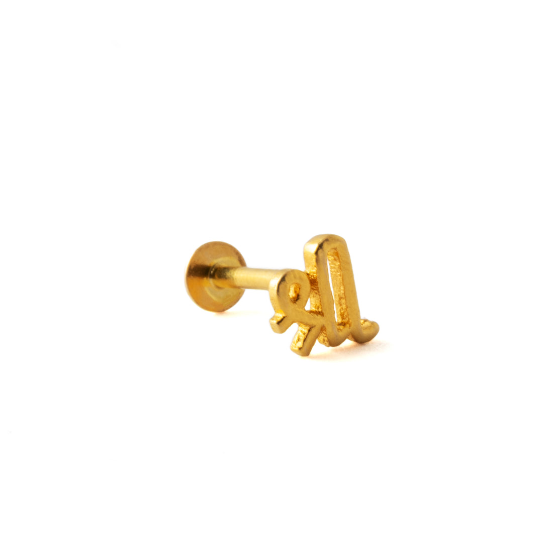 18K Gold Shri Flat Back Stud right side view