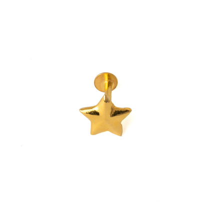 18k Gold Star Flat Back Stud frontal view