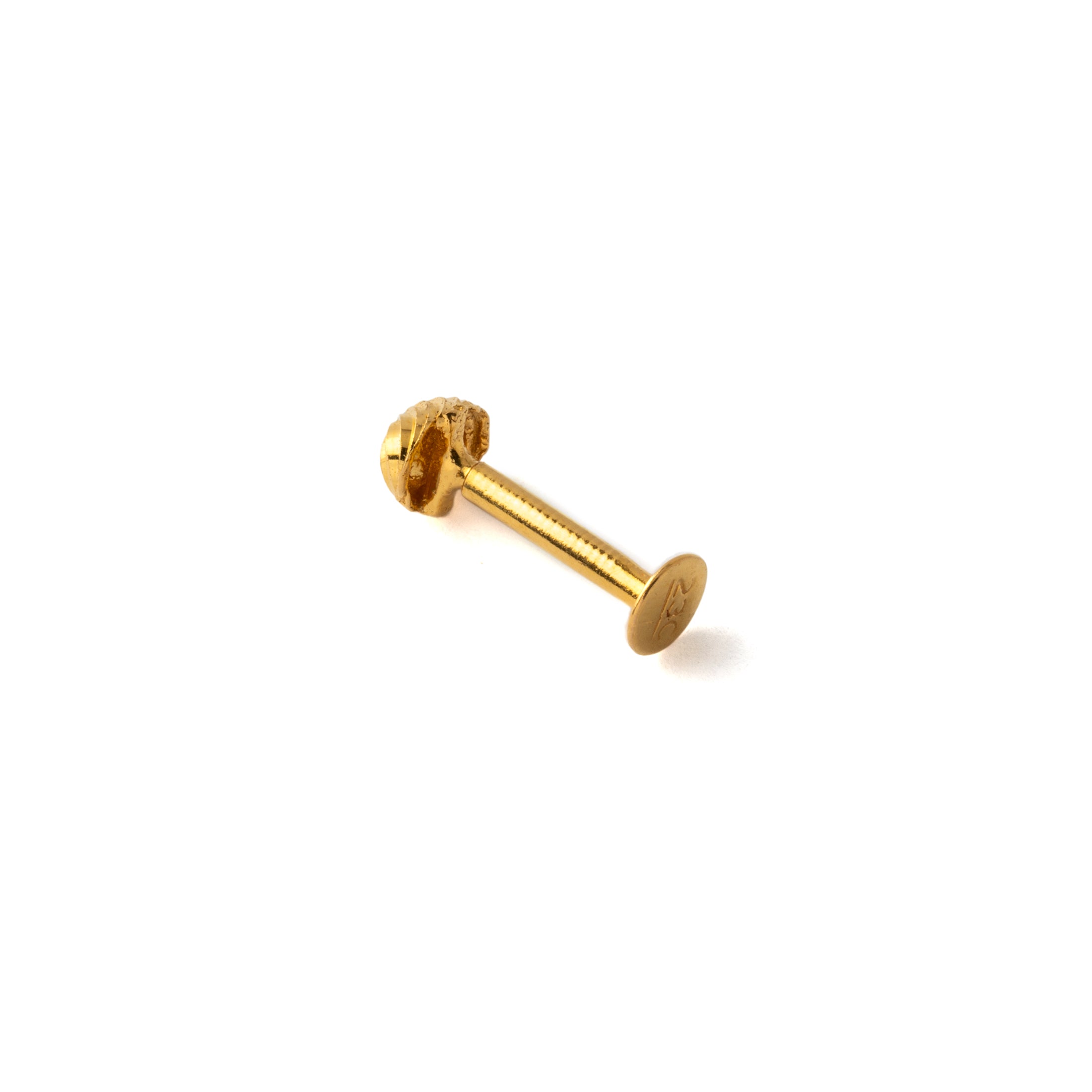 18K Gold Swirl Flat Back Stud back side view