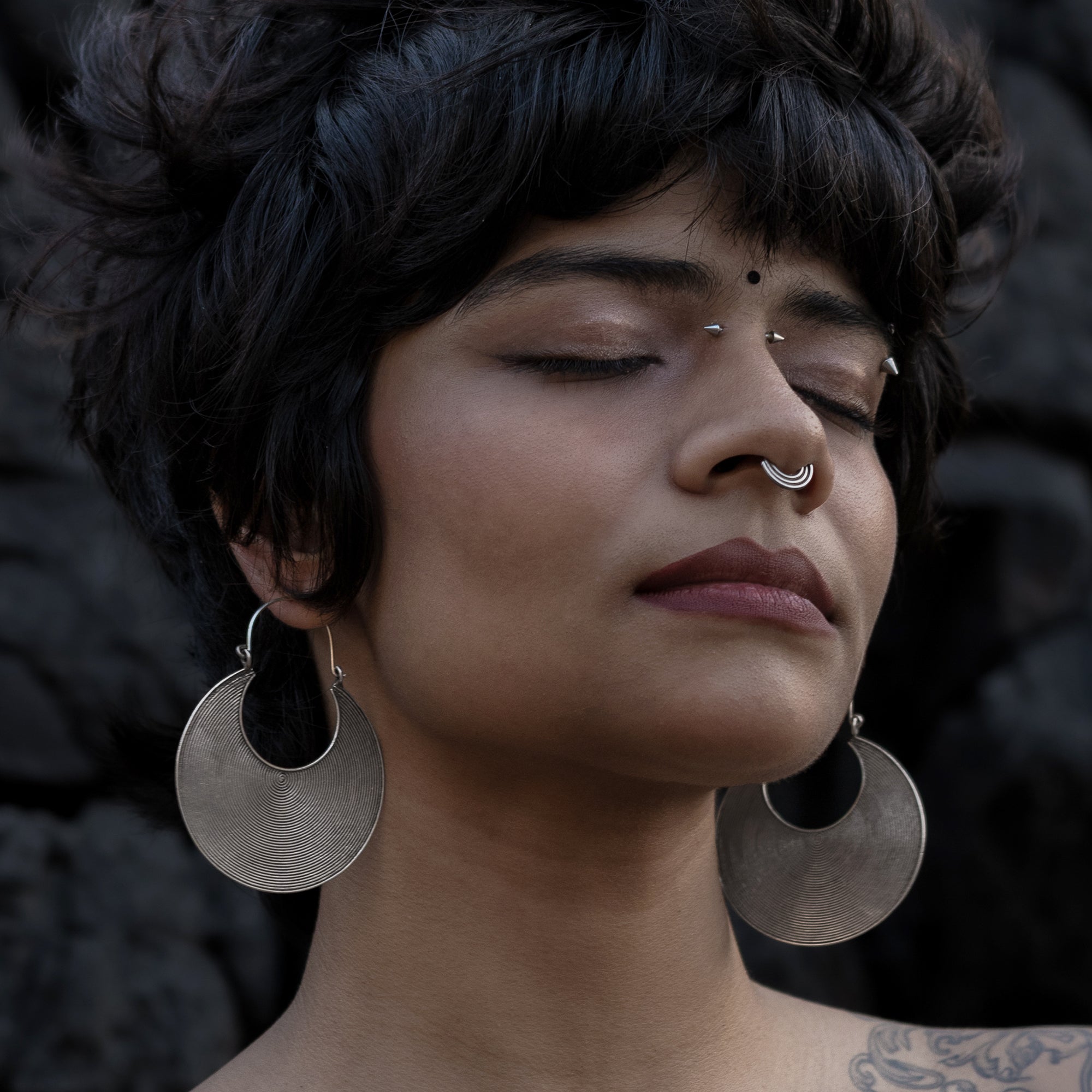 Cerceaux de disque d’argent tribal