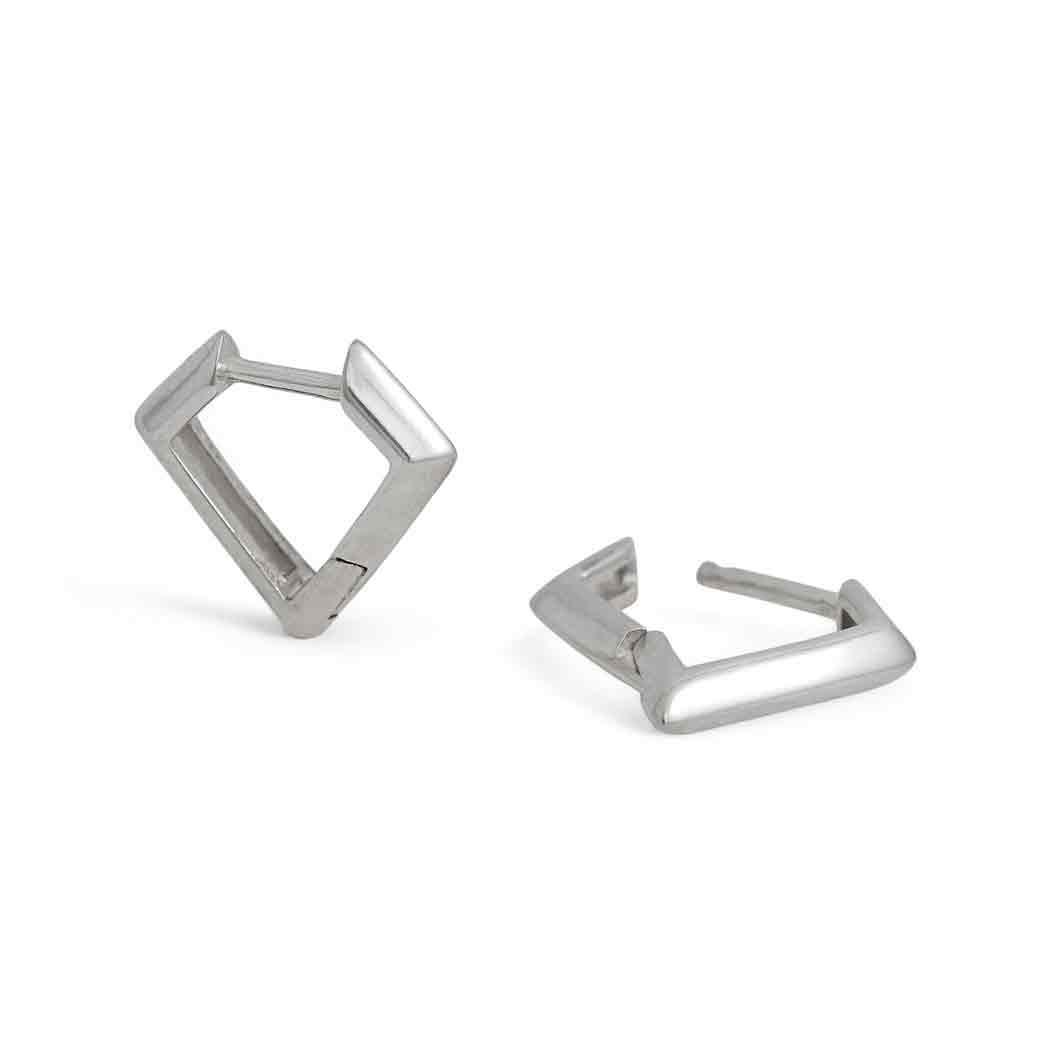 Silver Prism Huggie Hoops