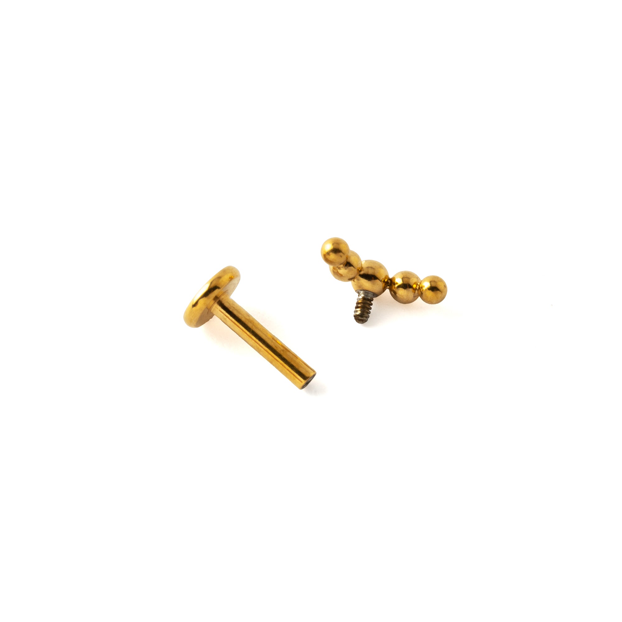 Almora Golden Labret internally threaded closure view