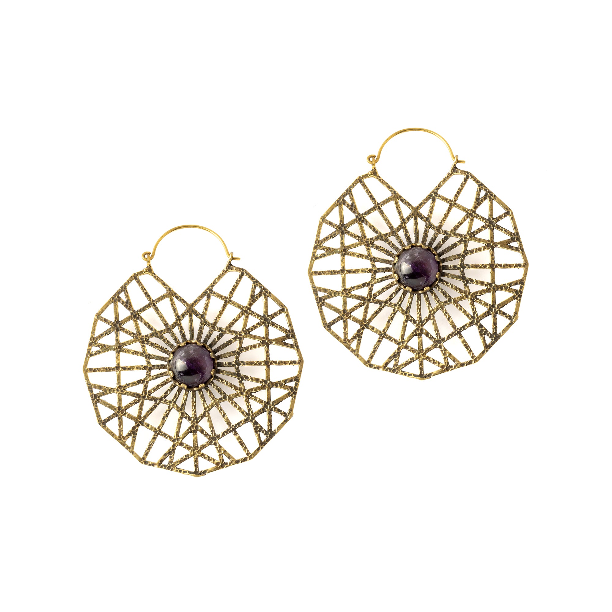 Amethyst Grande Hoop Earrings frontal view
