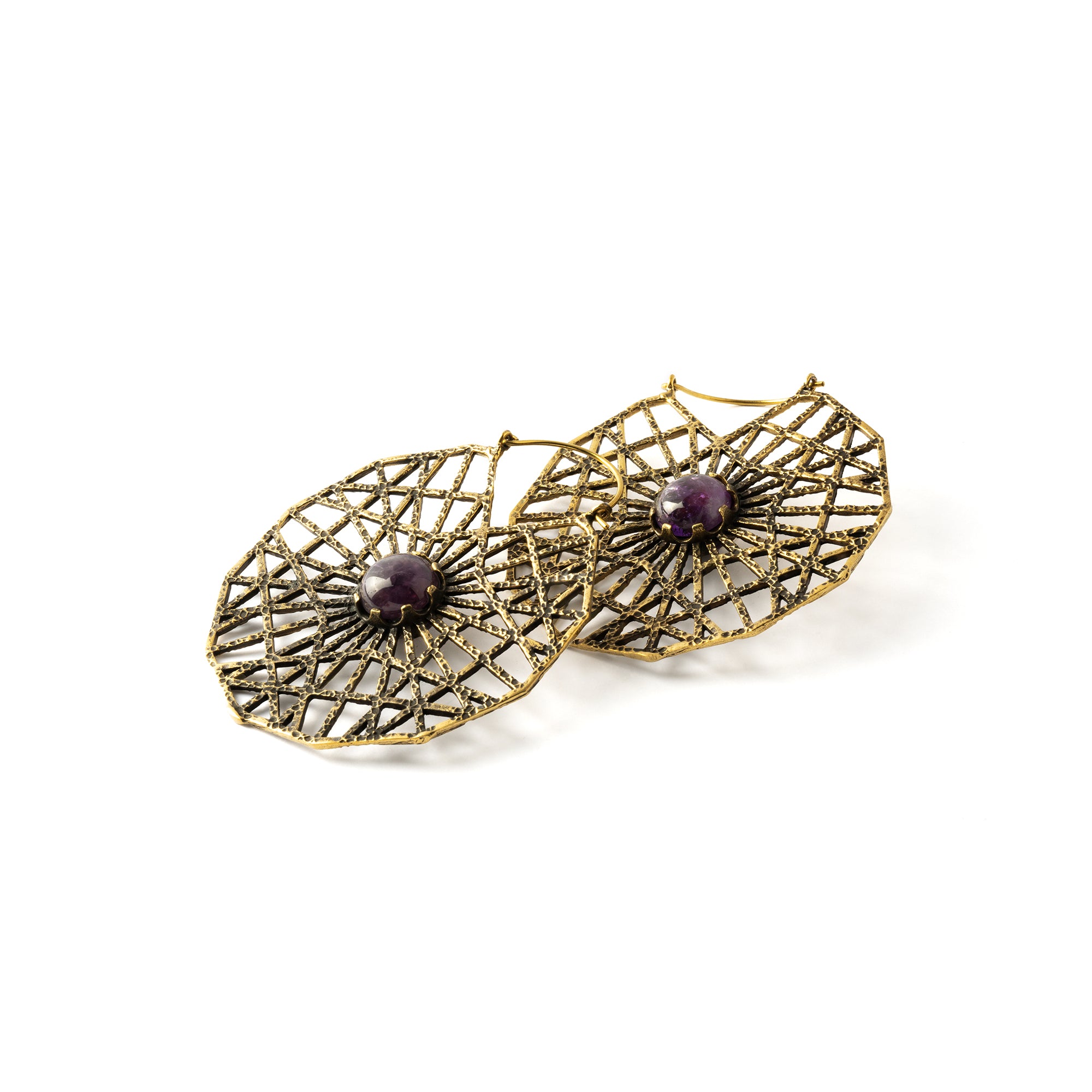 Amethyst Grande Hoop Earrings side view