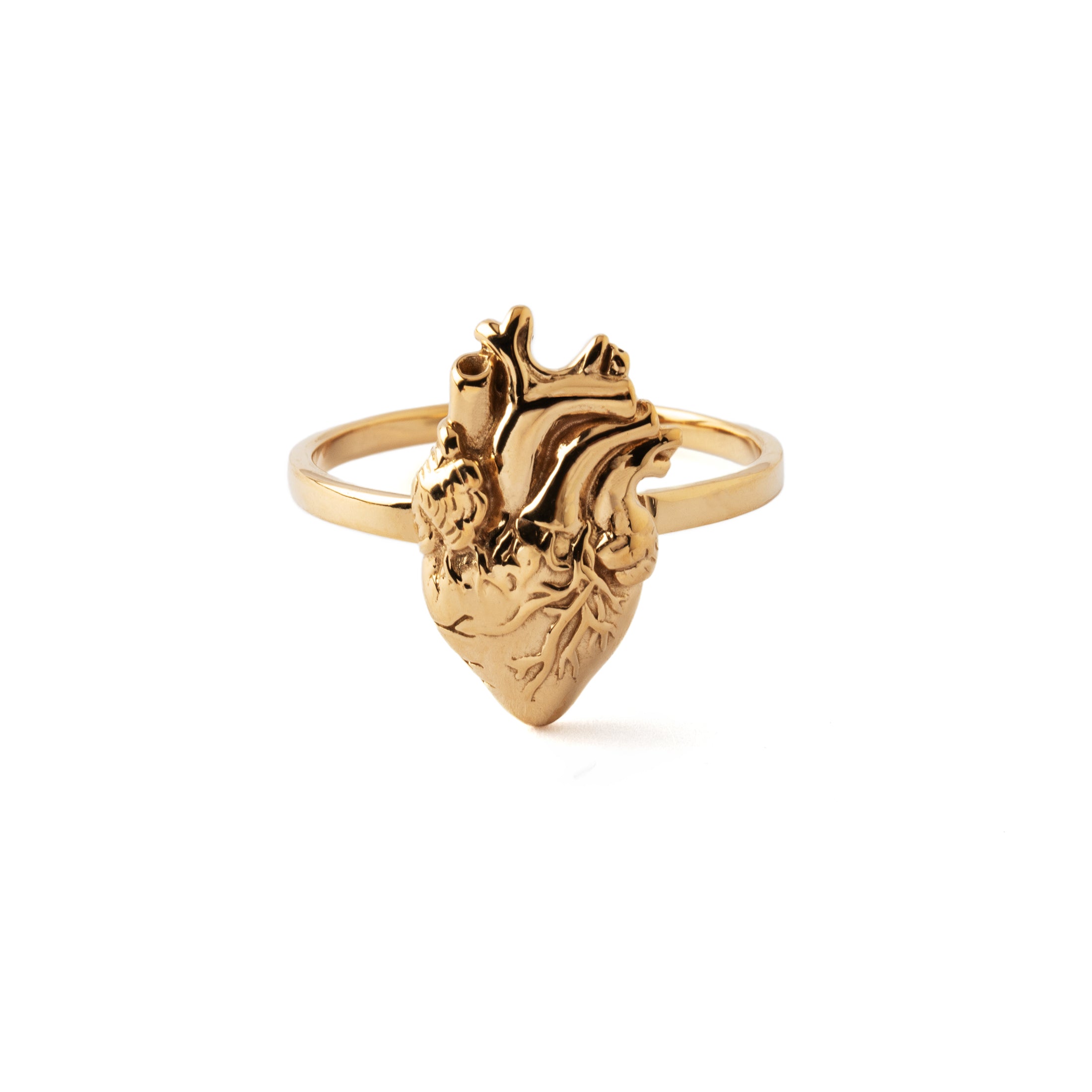 Anatomic Bronze Heart Ring frontal view