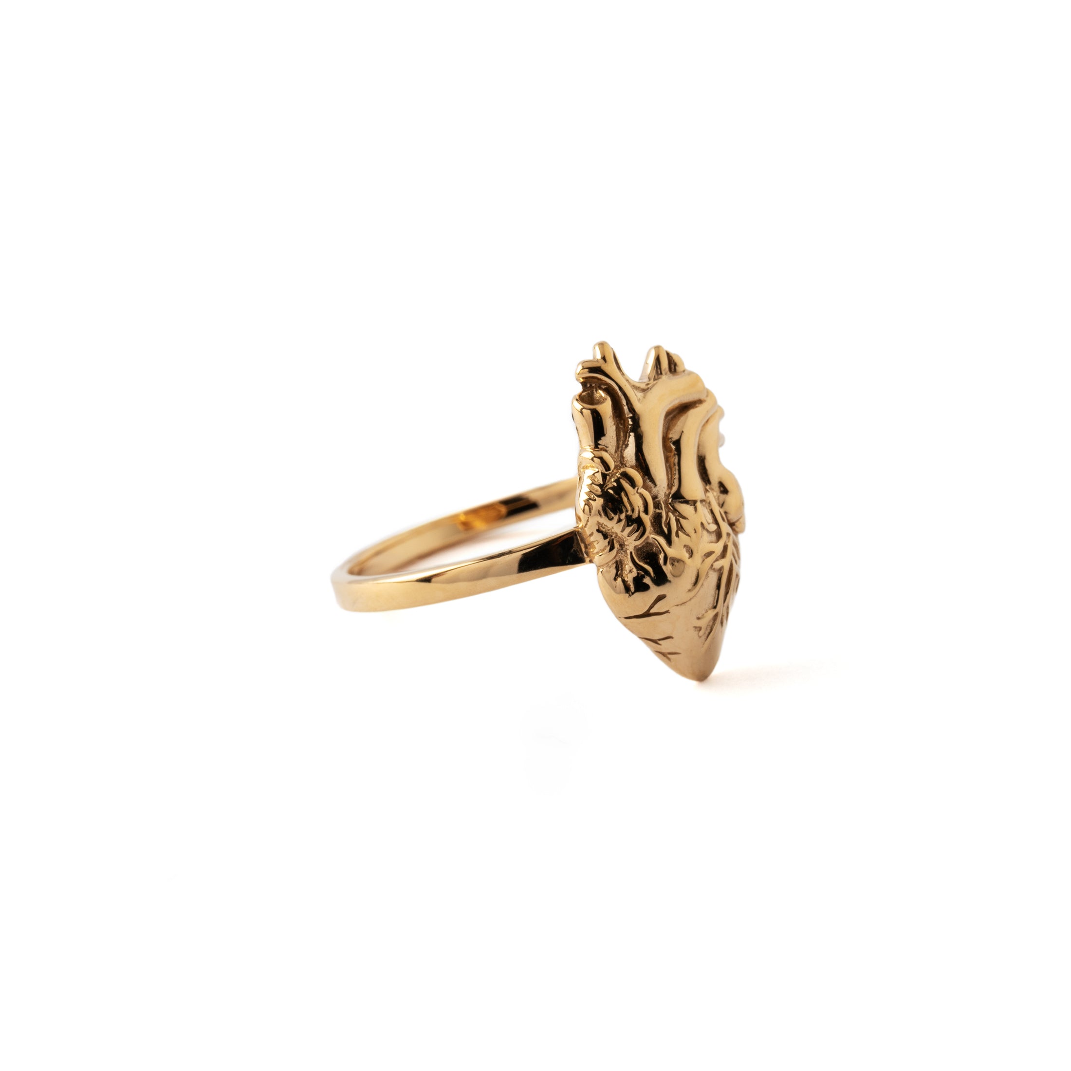 Anatomic Bronze Heart Ring left side view