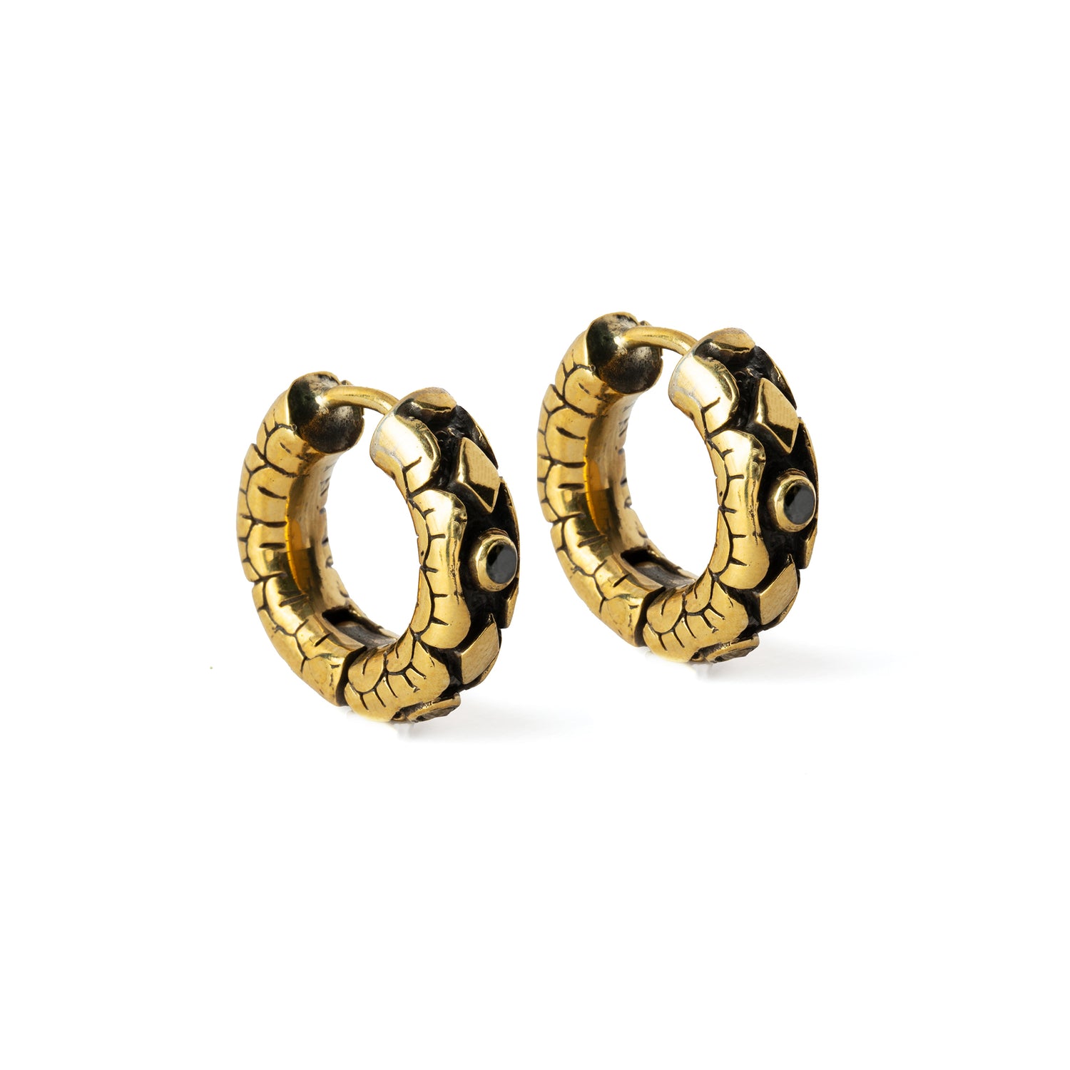 Ashara Clicker Earrings with Black Spinel