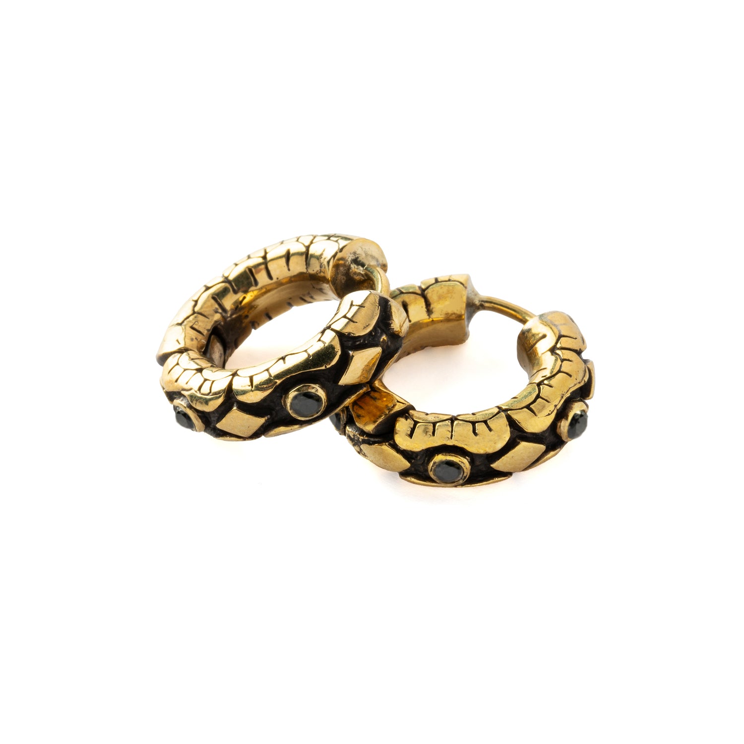 Ashara Clicker Earrings with Black Spinel