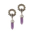 Pair of Ashara Silver Hangers with Amethyst frontal view