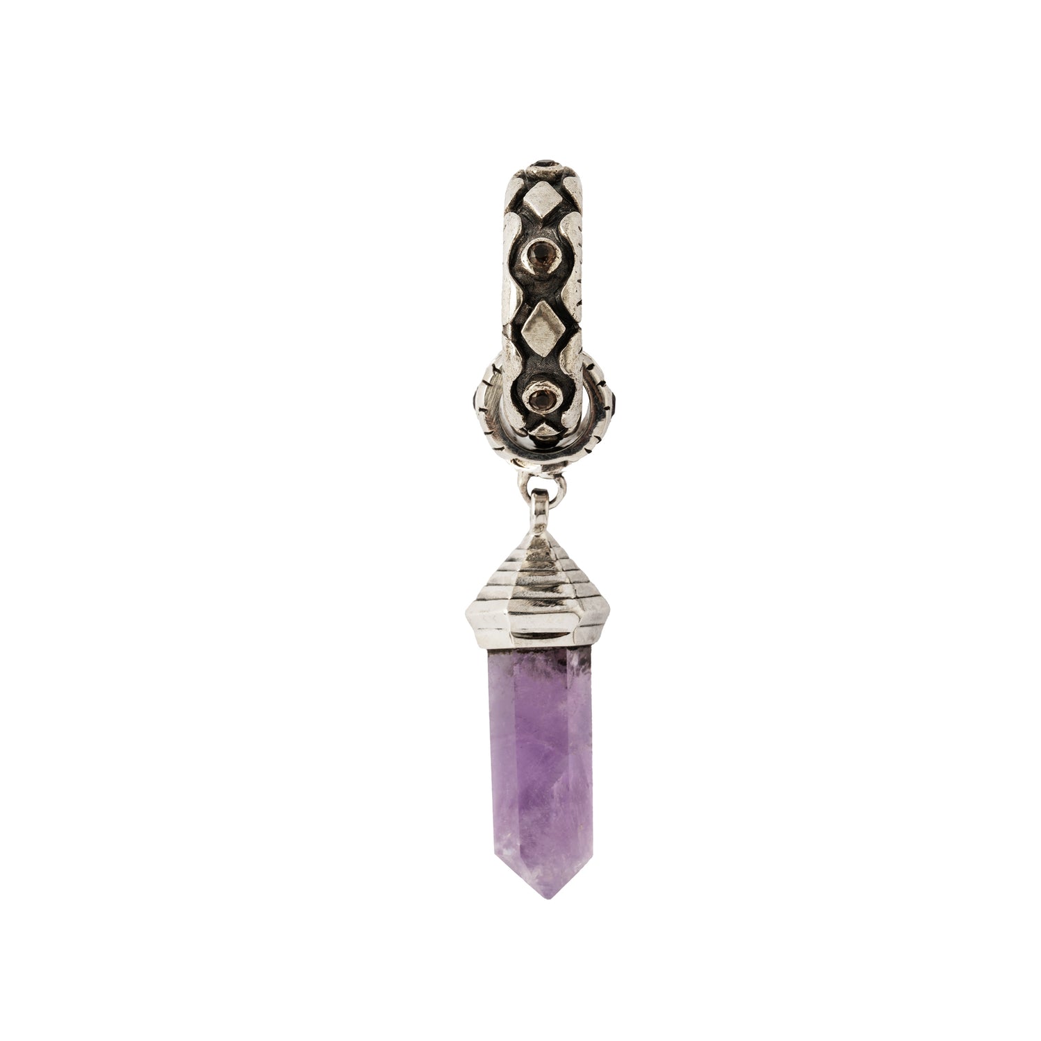 Ashara Silver Hanger with Amethyst side view