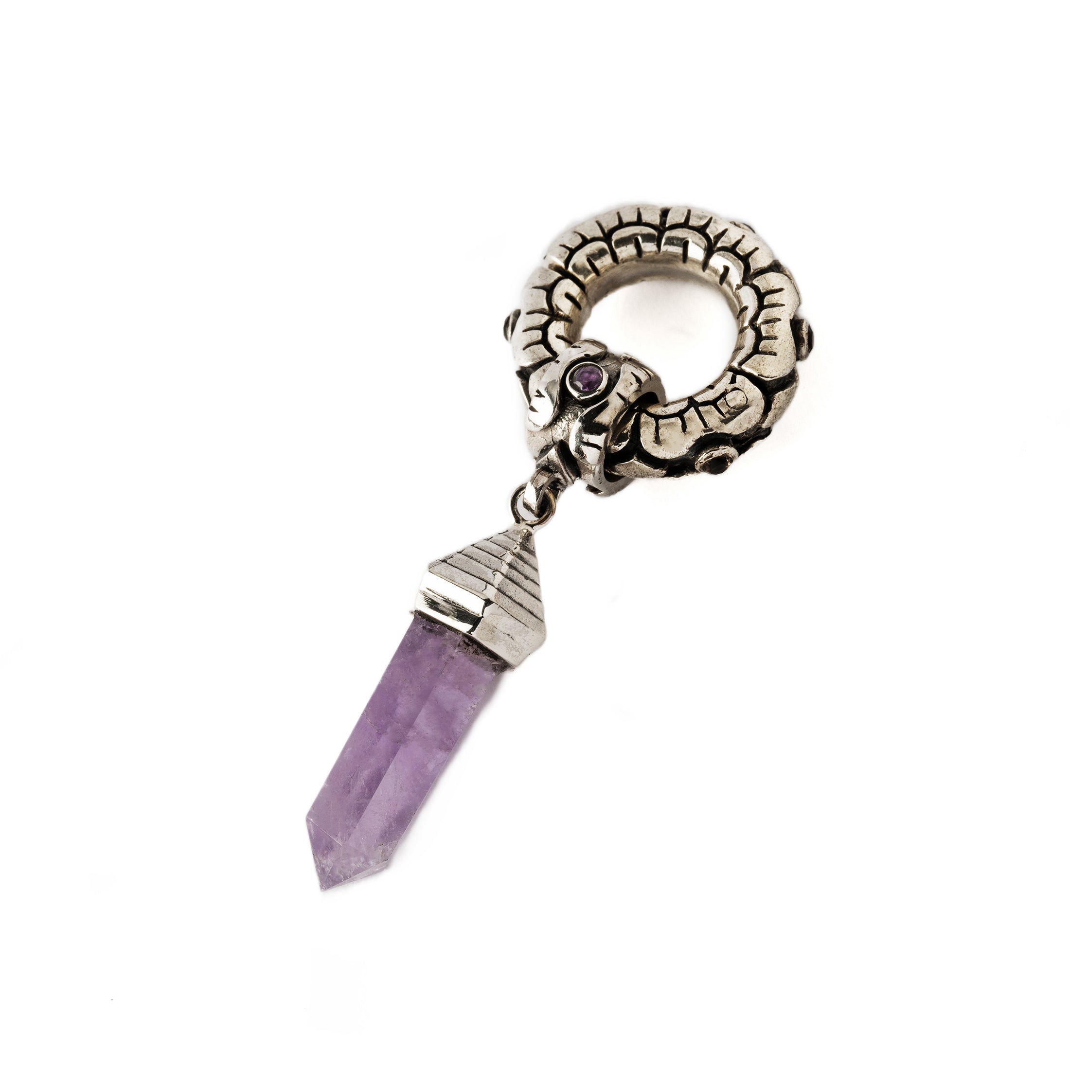 Ashara Silver Hanger with Amethyst right side view