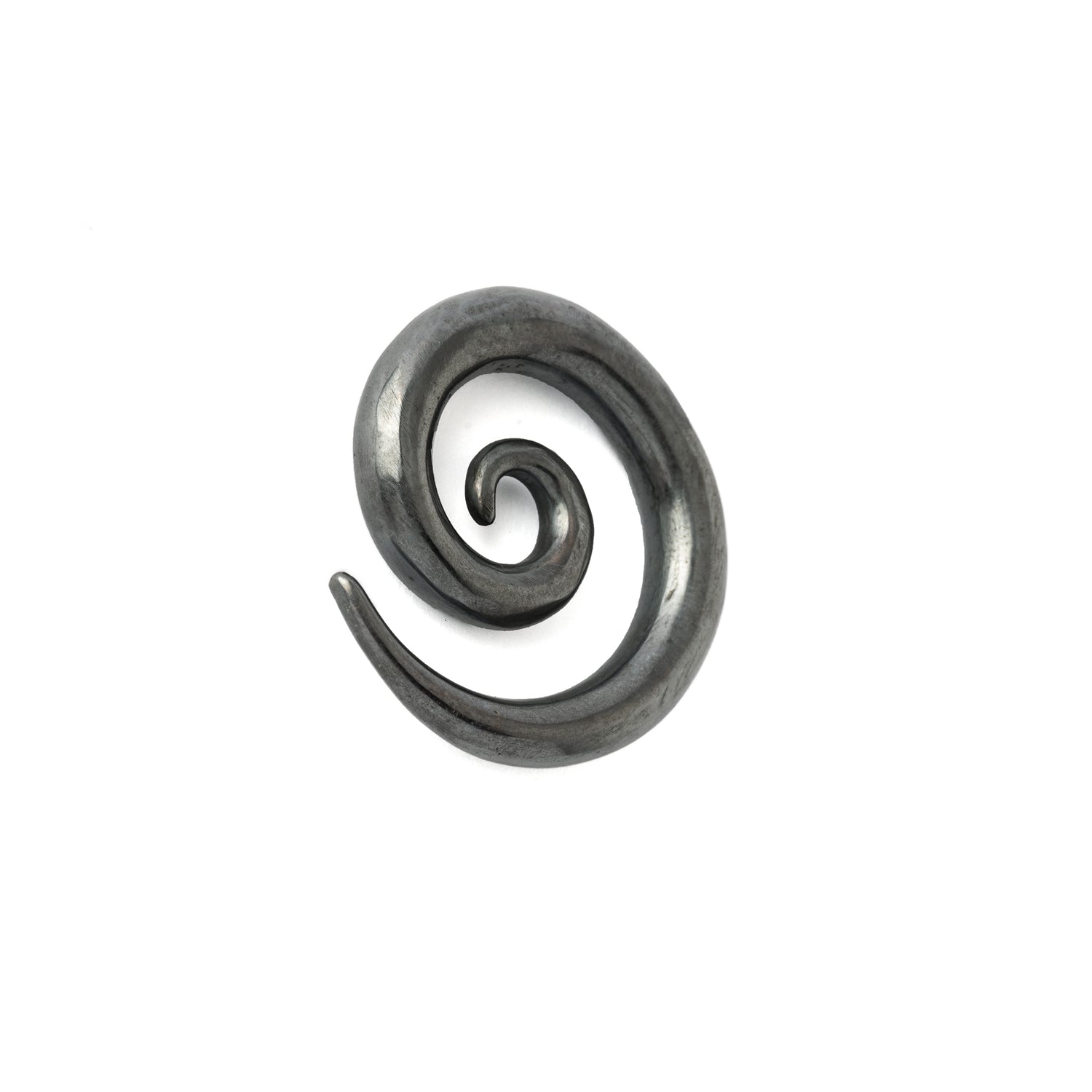 Koru Black Silver Gauge Earrings