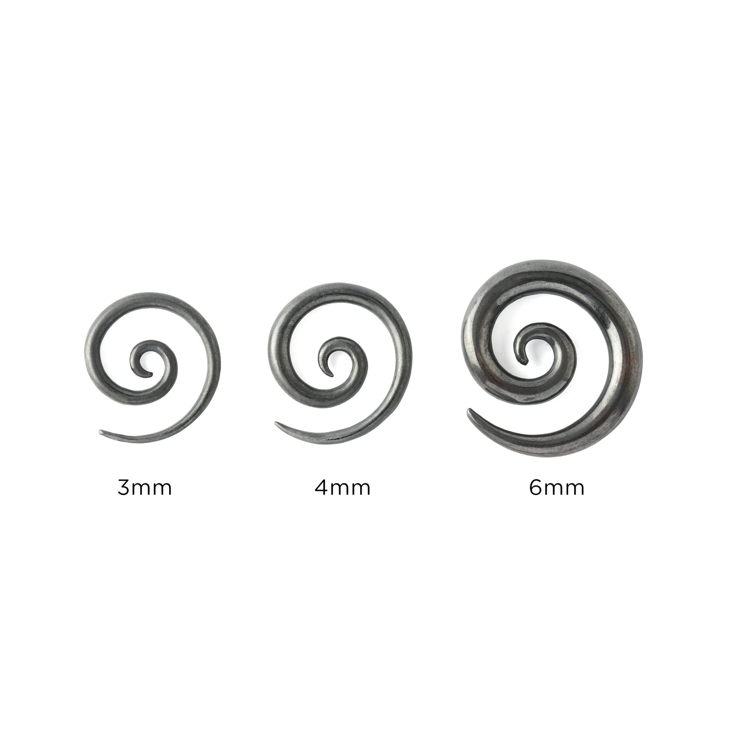 Koru Black Silver Gauge Earrings