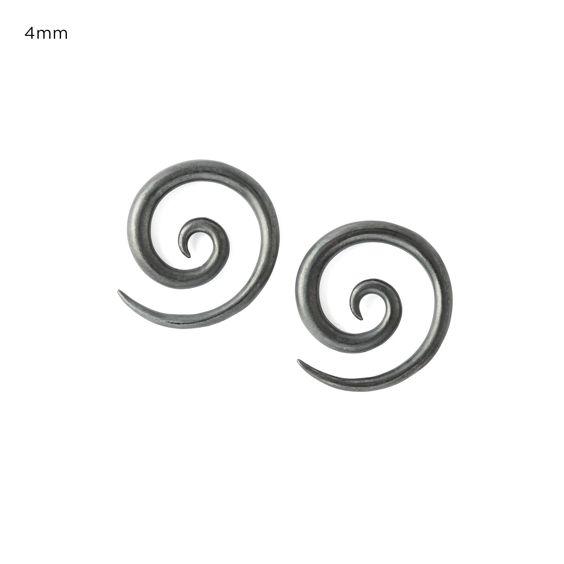 Koru Black Silver Gauge Earrings