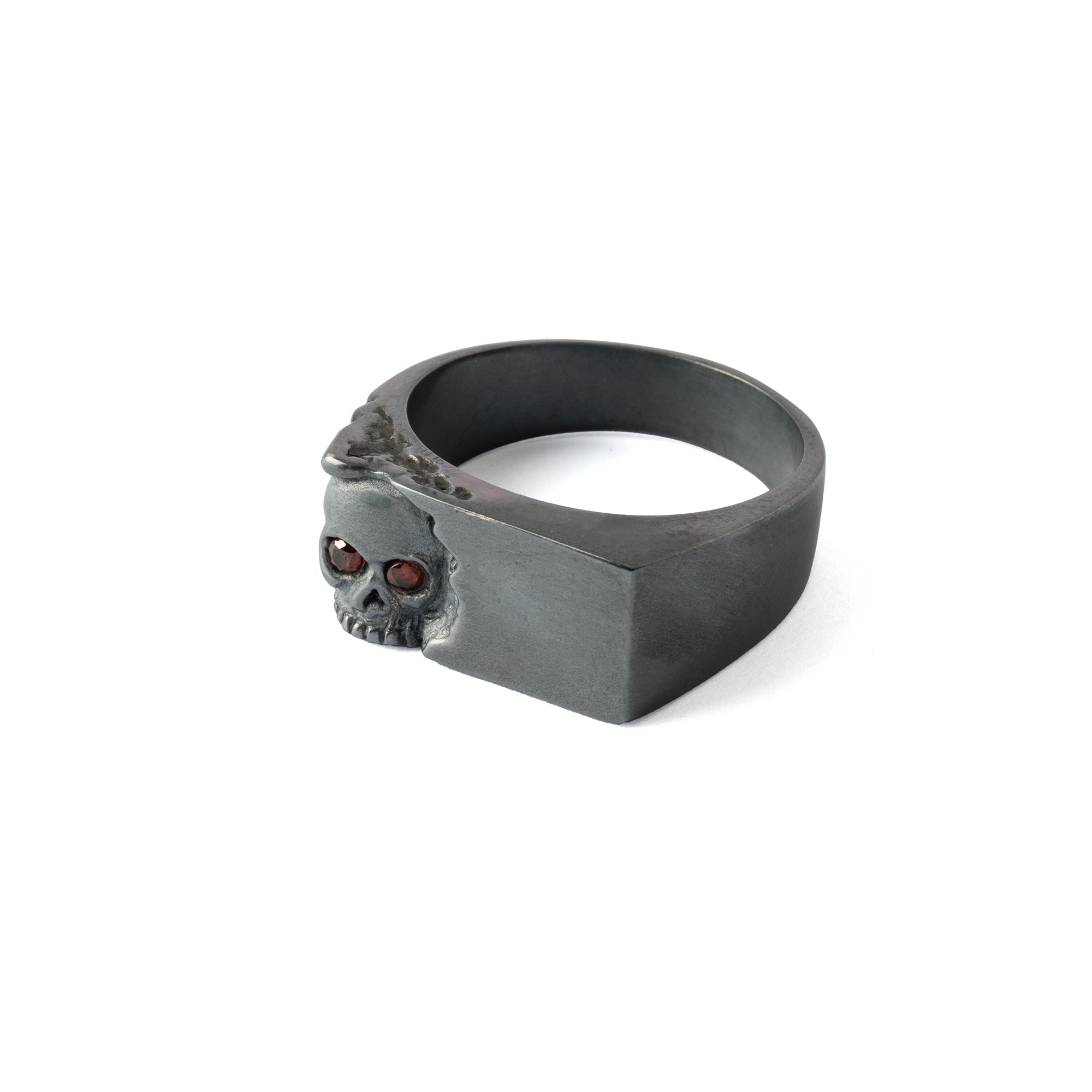 Black Silver Break Free Skull Ring