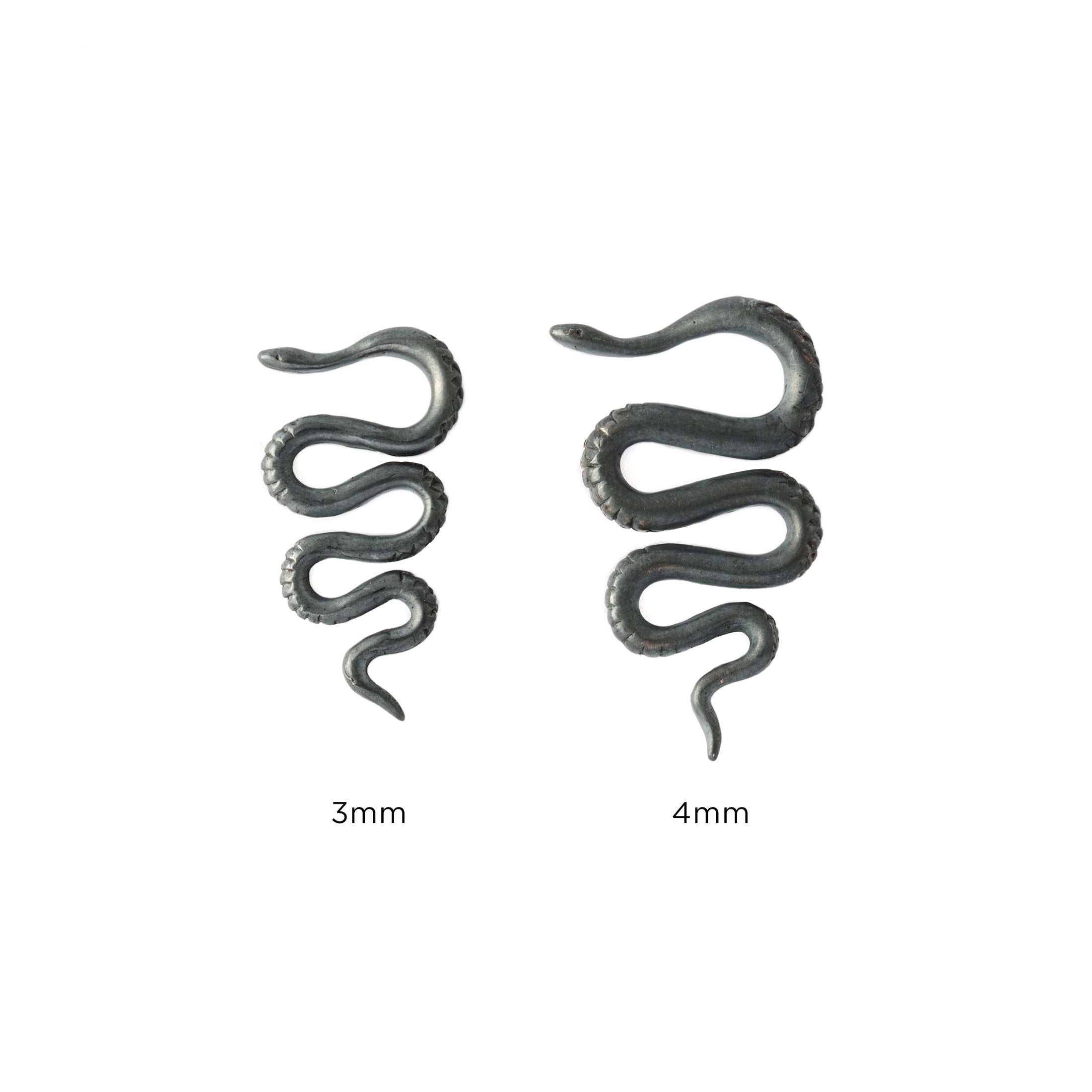 Snake Black Silver Ear Hangers