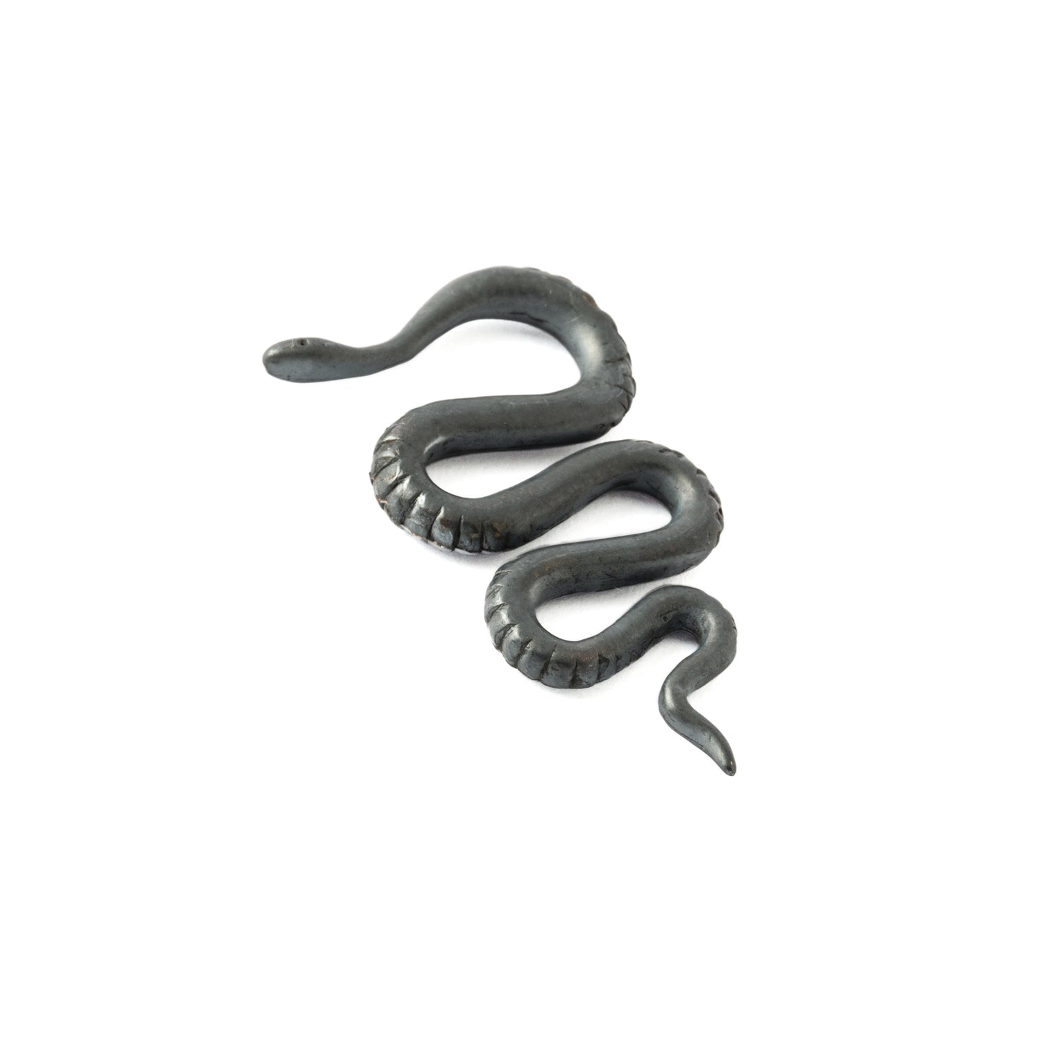 Snake Black Silver Ear Hangers front view