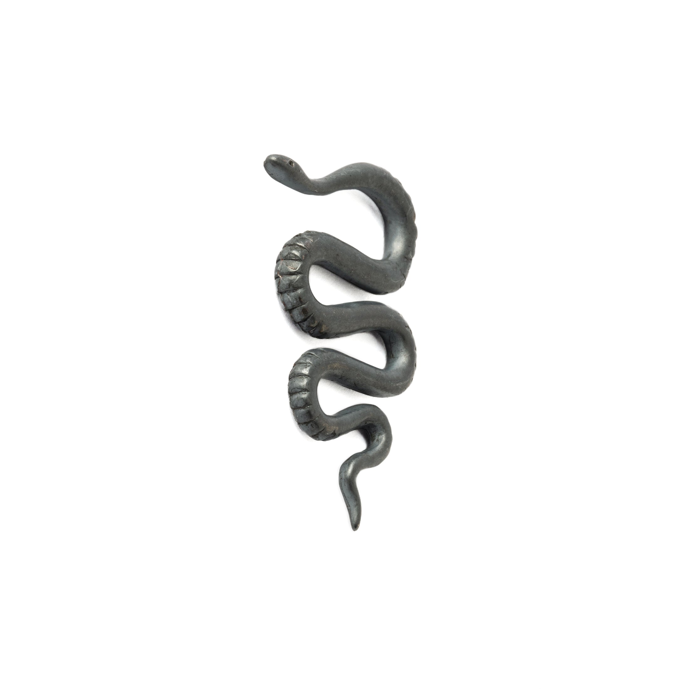 Snake Black Silver Ear Hangers front view