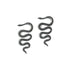 Snake Black Silver Ear Hangers frontal view