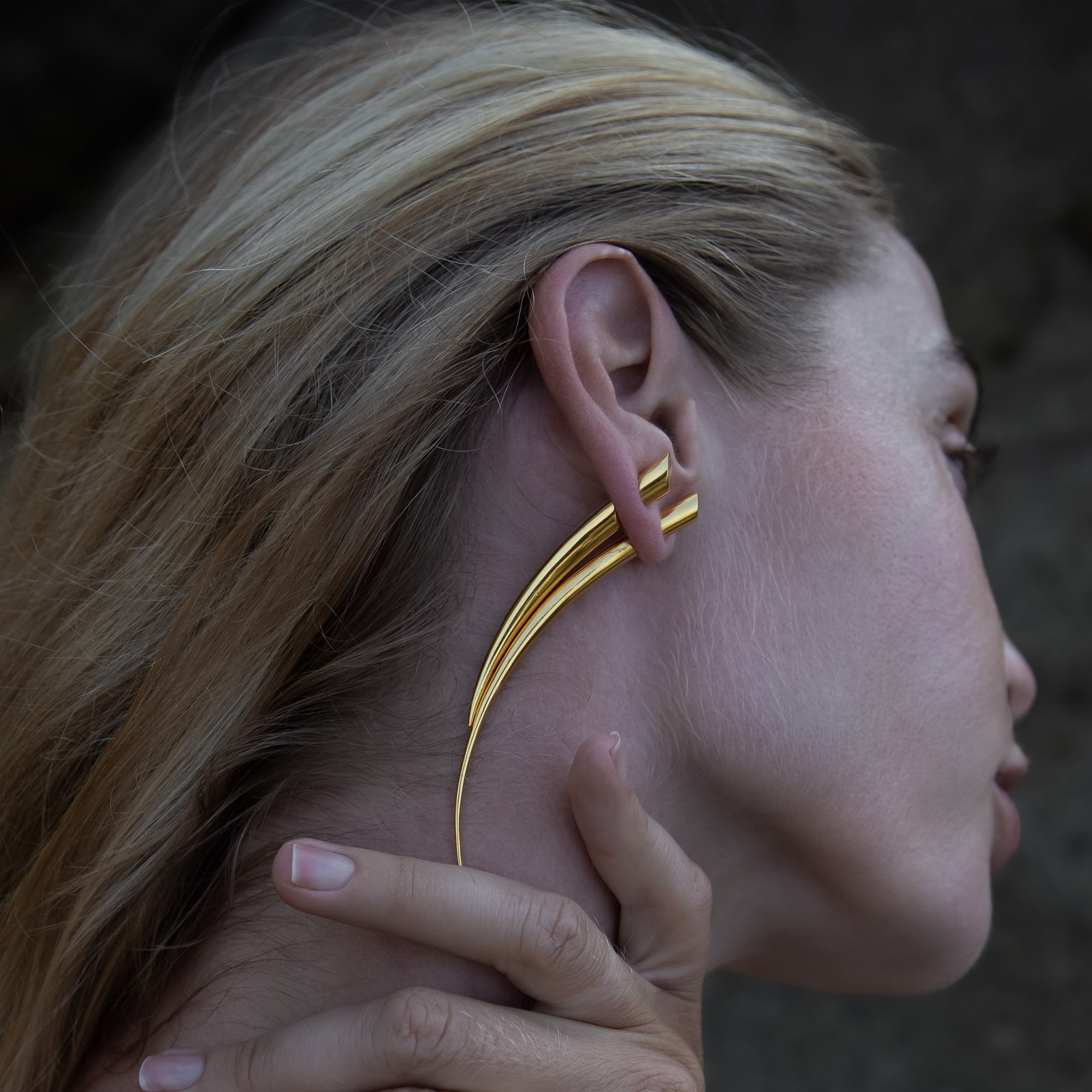model wearing Camden Gold Spike