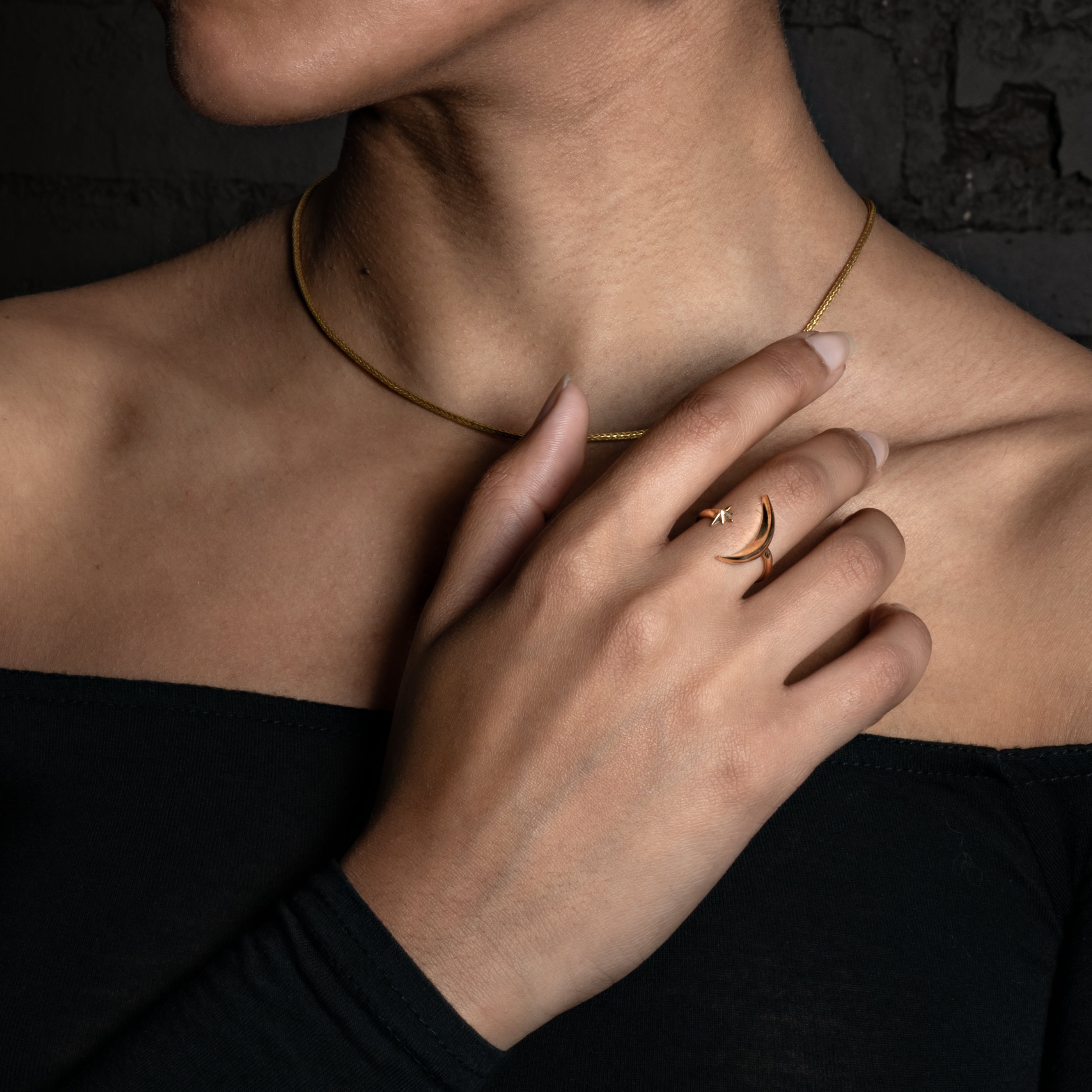 model wearing Celestial Bronze Ring