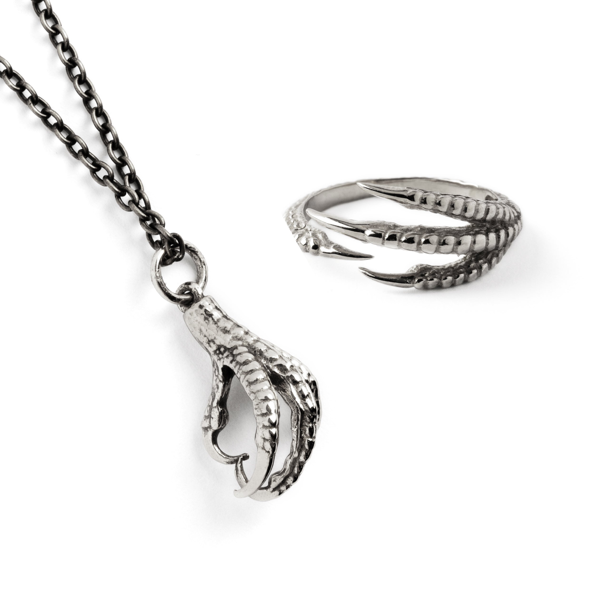 Bird Claw Silver Necklace