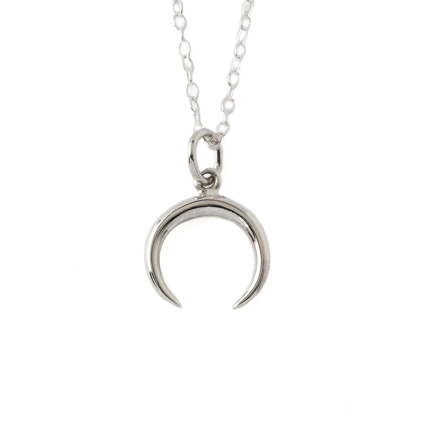 Crescent Moon Silver Necklace