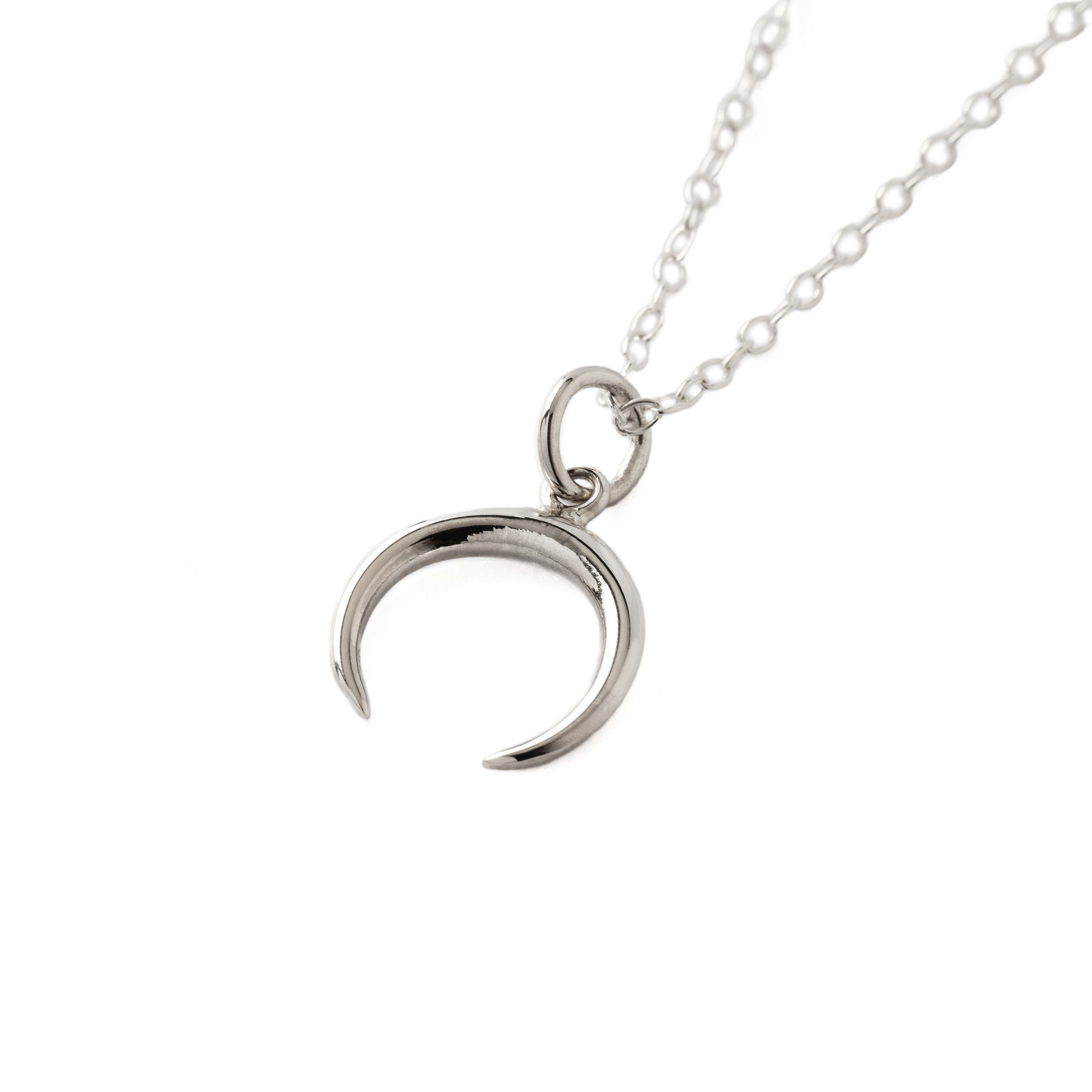 Crescent Moon Silver Necklace