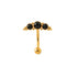 Deva I Golden Navel Piercing with Onyx frontal view