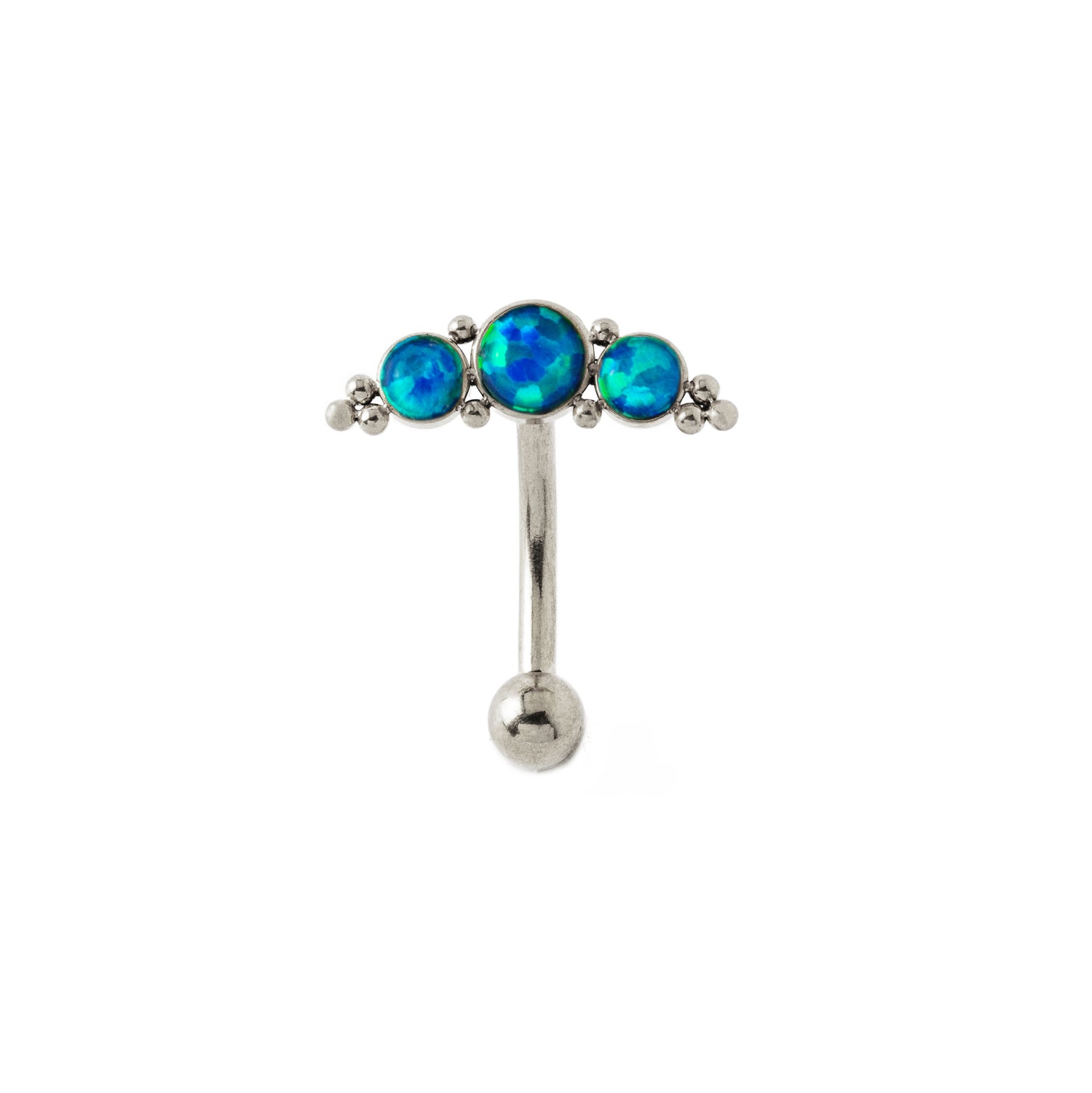 Deva I Navel Piercing with Opal frontal view