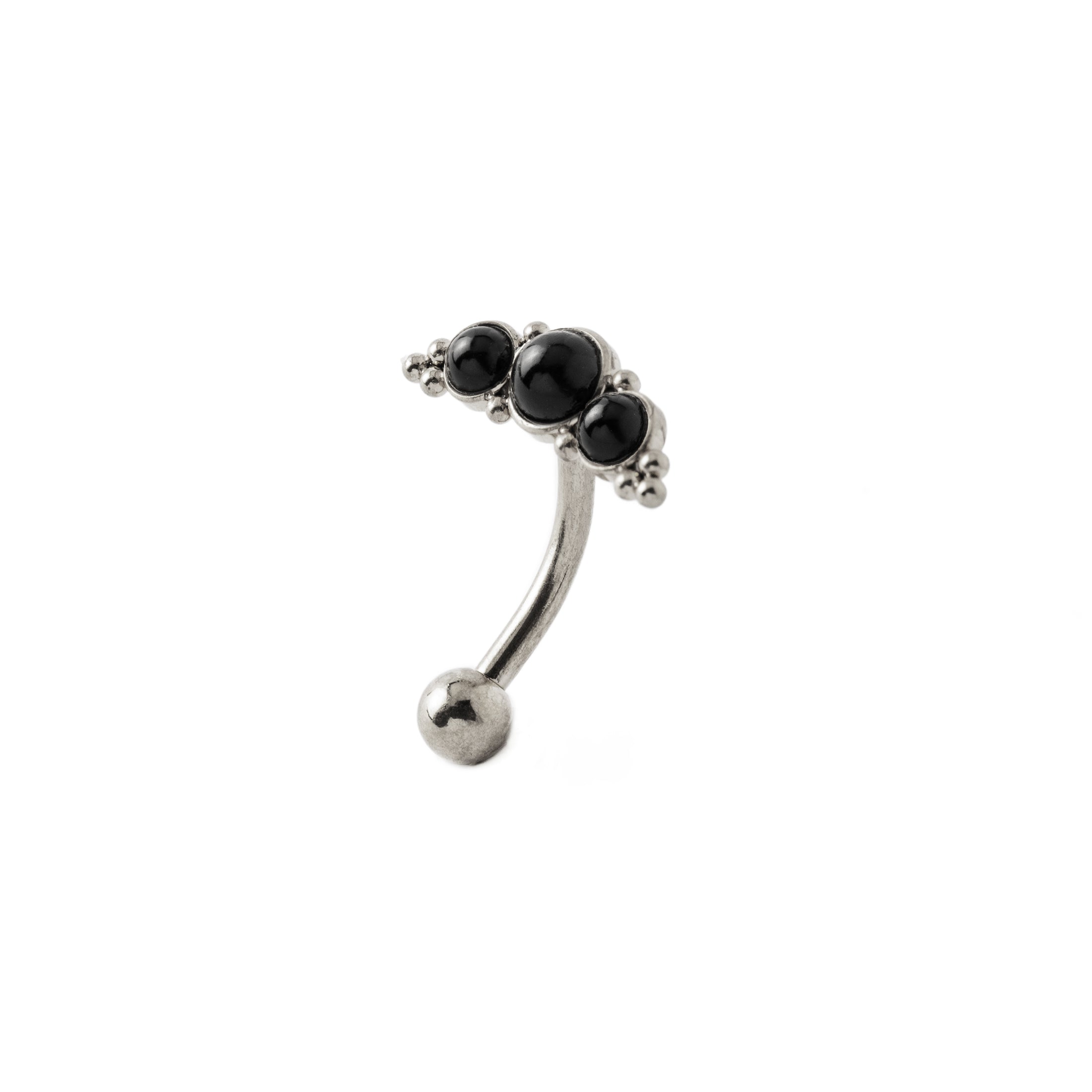 Deva I Navel Piercing with Onyx left side view