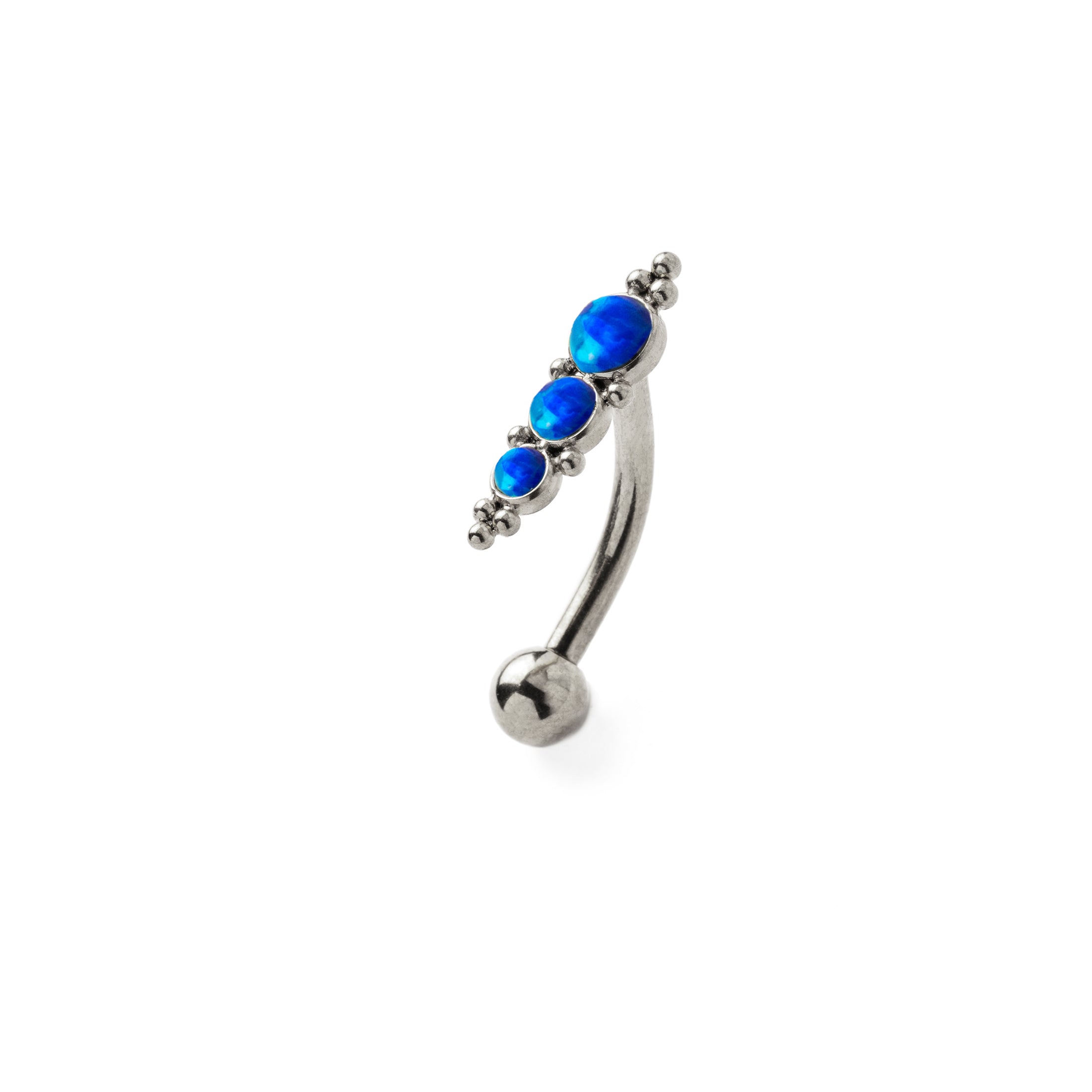 Deva Navel Piercing with Opal left side view